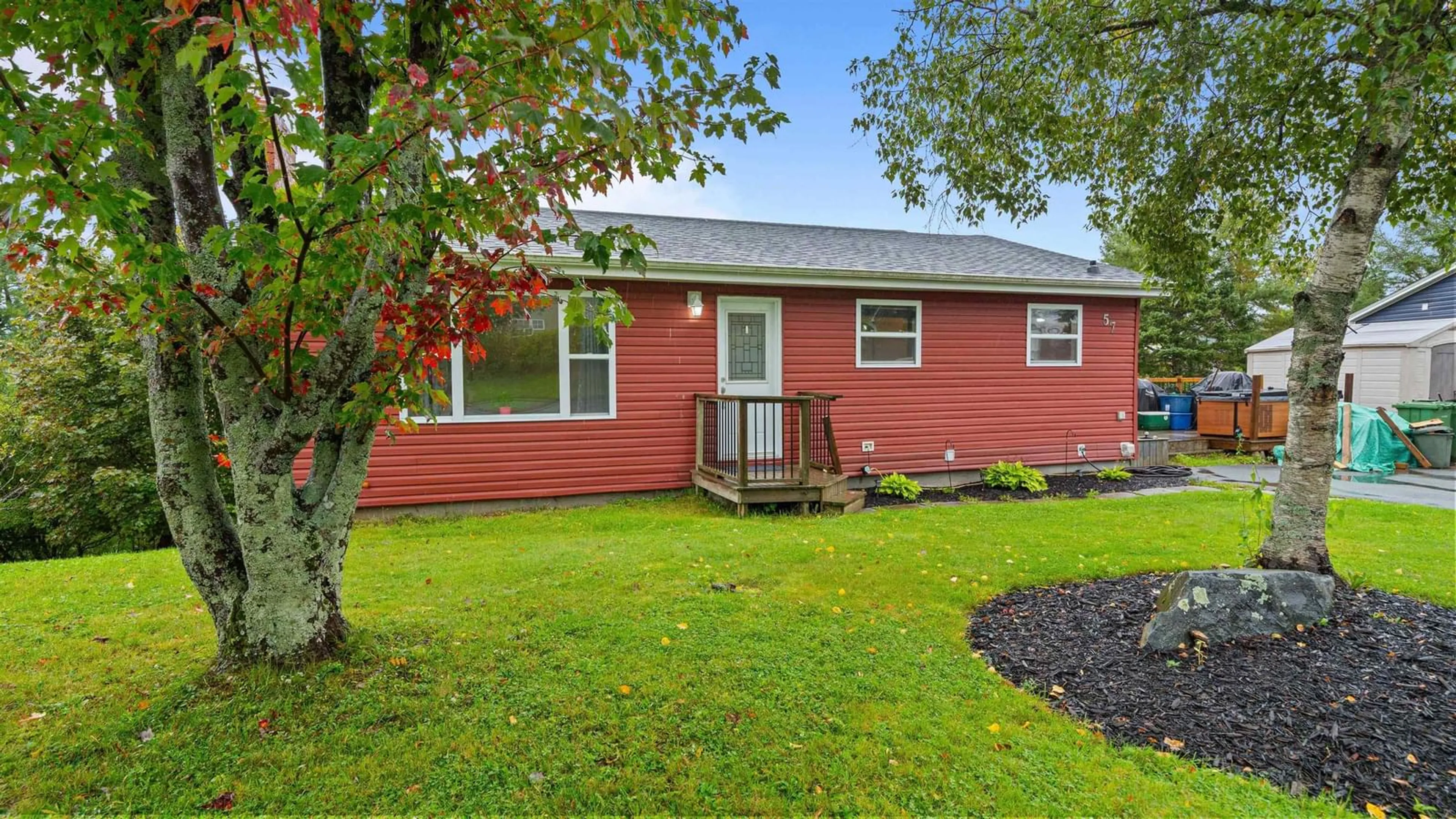 Home with vinyl exterior material, street for 57 Ridge Ave, Lower Sackville Nova Scotia B4C 2L7