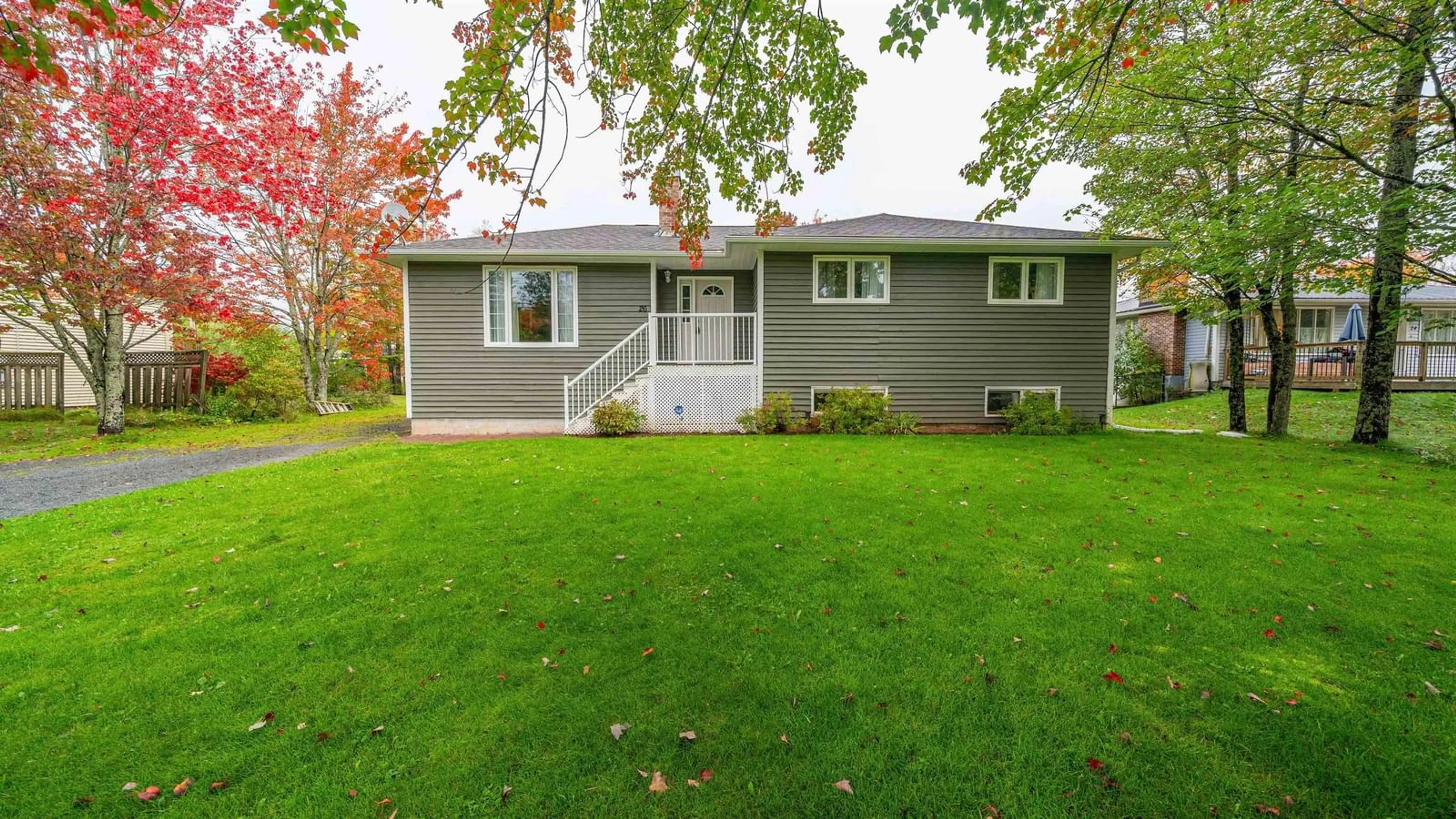 Home with vinyl exterior material, street for 26 Poplar Dr, Lantz Nova Scotia B2S 1W5