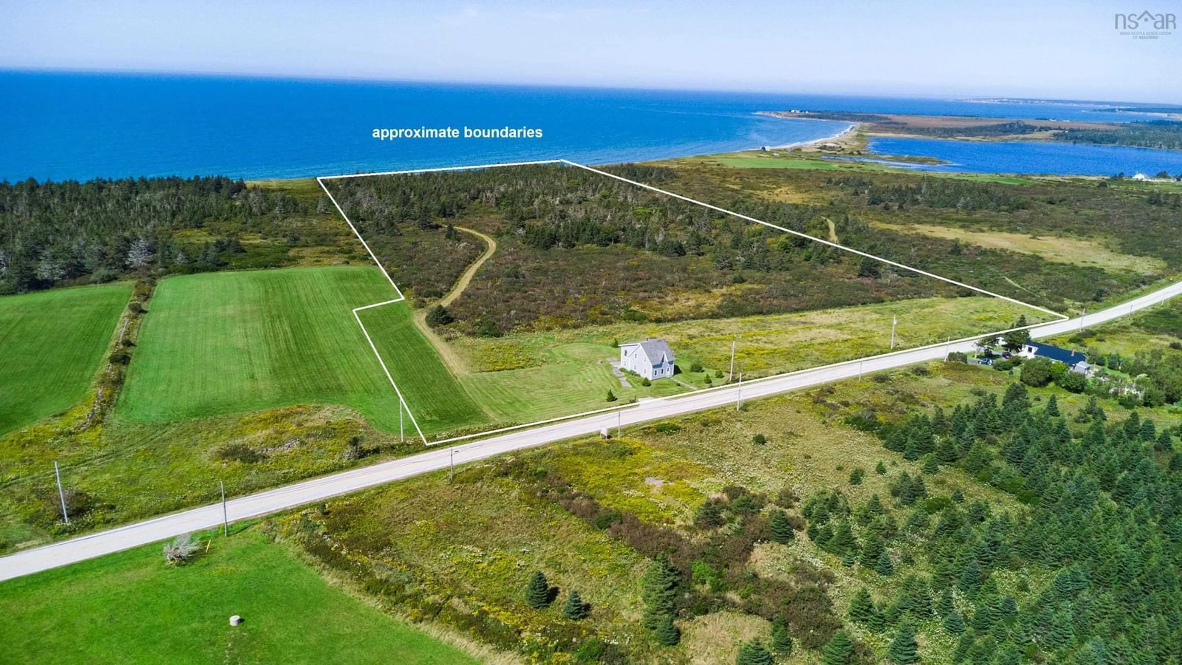 A pic from outside/outdoor area/front of a property/back of a property/a pic from drone, water/lake/river/ocean view for 3827 Highway 1, Beaver River Nova Scotia B5A 4A5