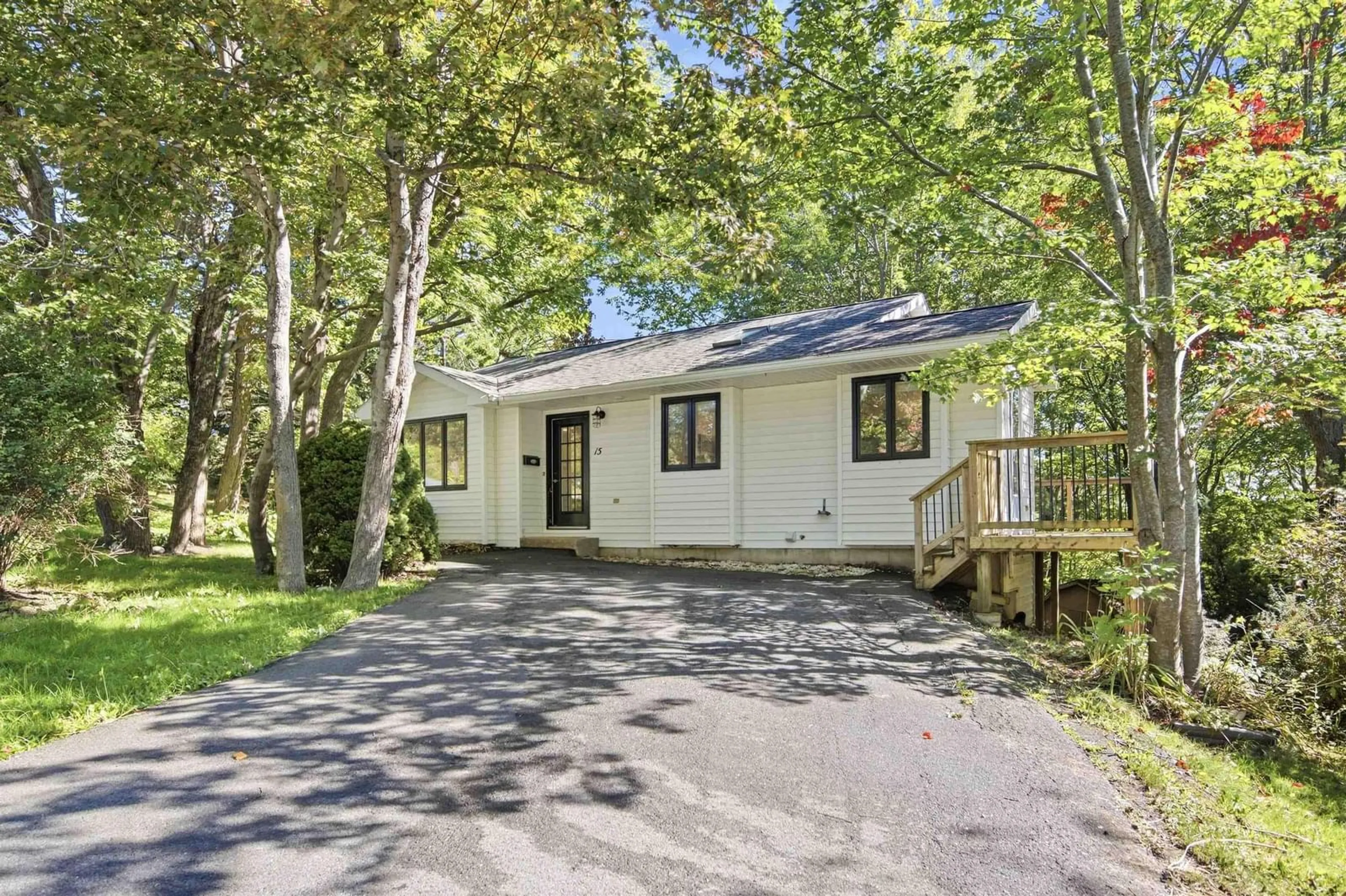 Home with vinyl exterior material, street for 15 Micmac Dr, Dartmouth Nova Scotia B2X 2H3