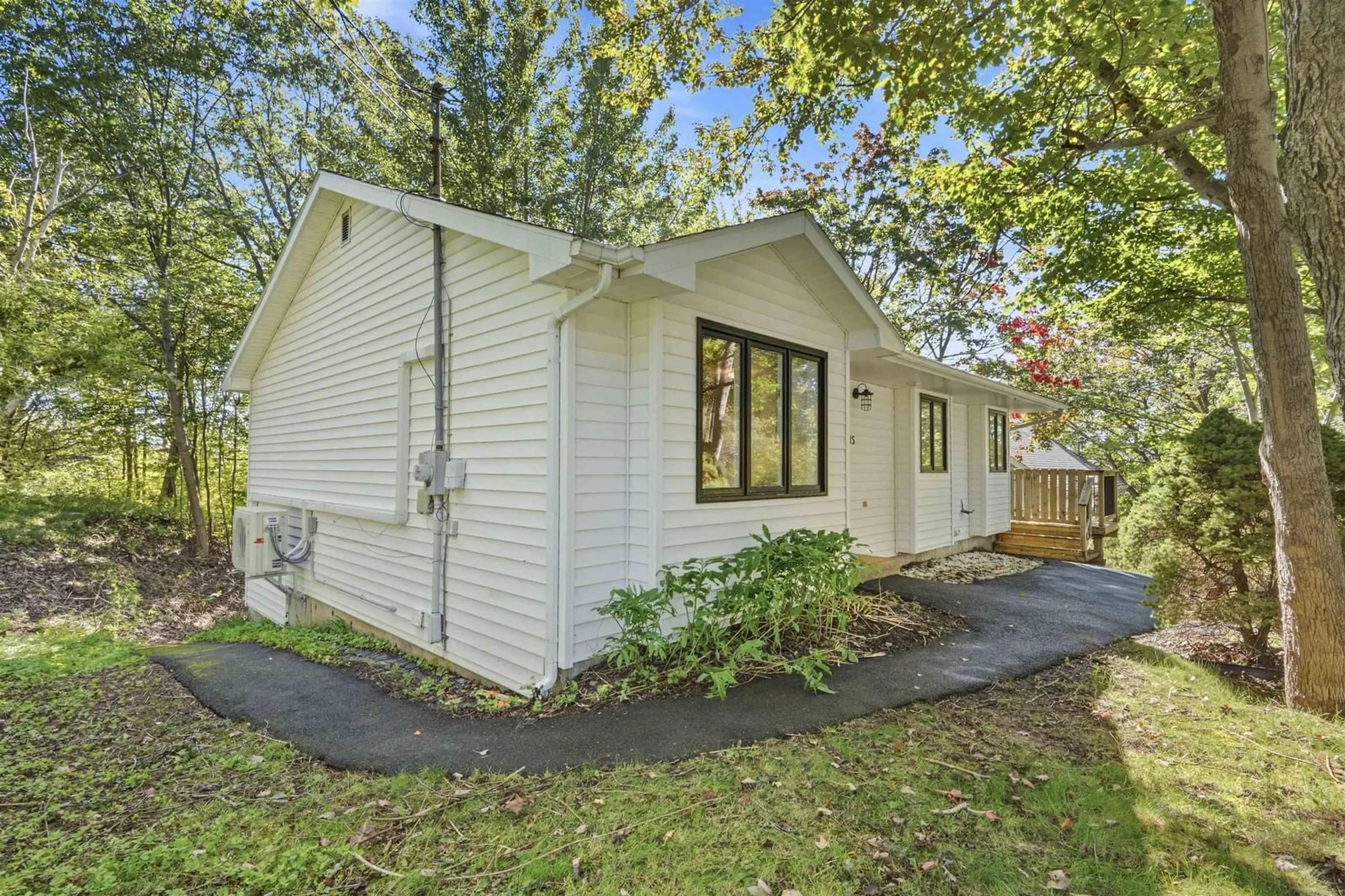 Home with vinyl exterior material, street for 15 Micmac Dr, Dartmouth Nova Scotia B2X 2H3