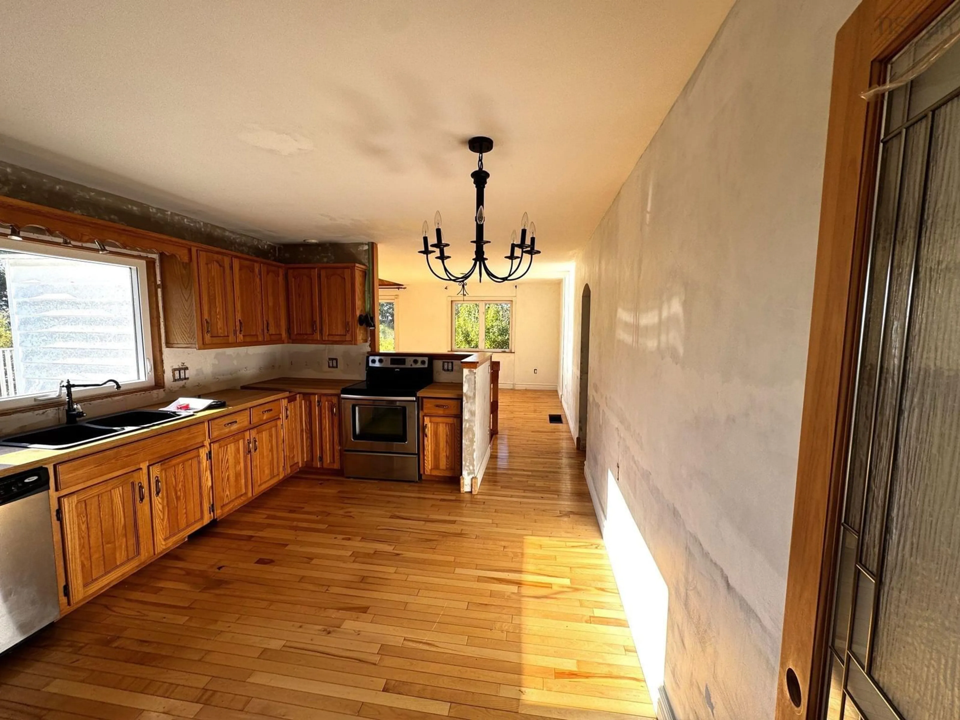 Open concept kitchen, wood/laminate floor for 5 Homestead Rd, Bayswater Nova Scotia B0J 1T0