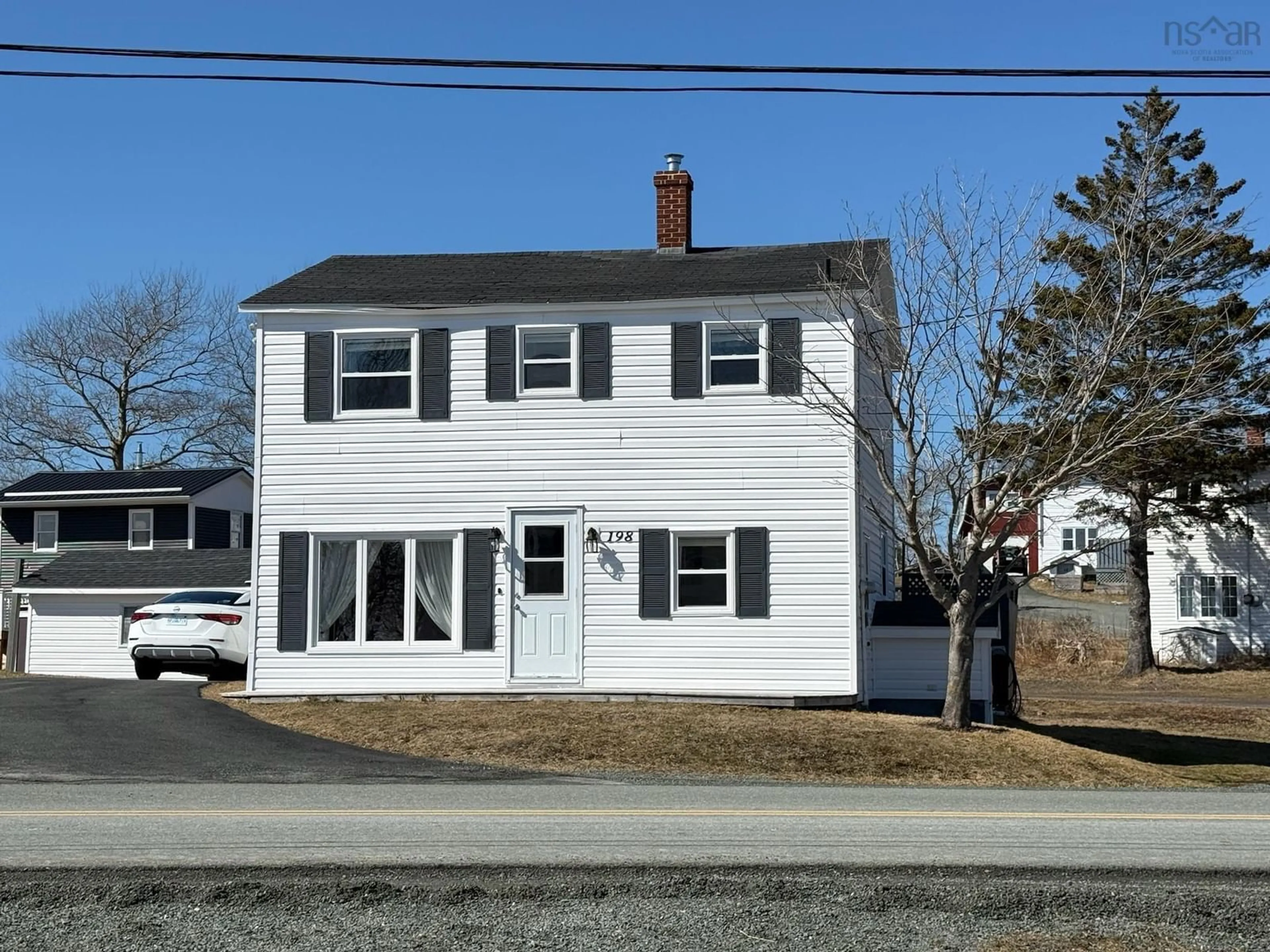 Home with vinyl exterior material, street for 198 Boudreauville Rd, Boudreauville Nova Scotia B0E 2L0