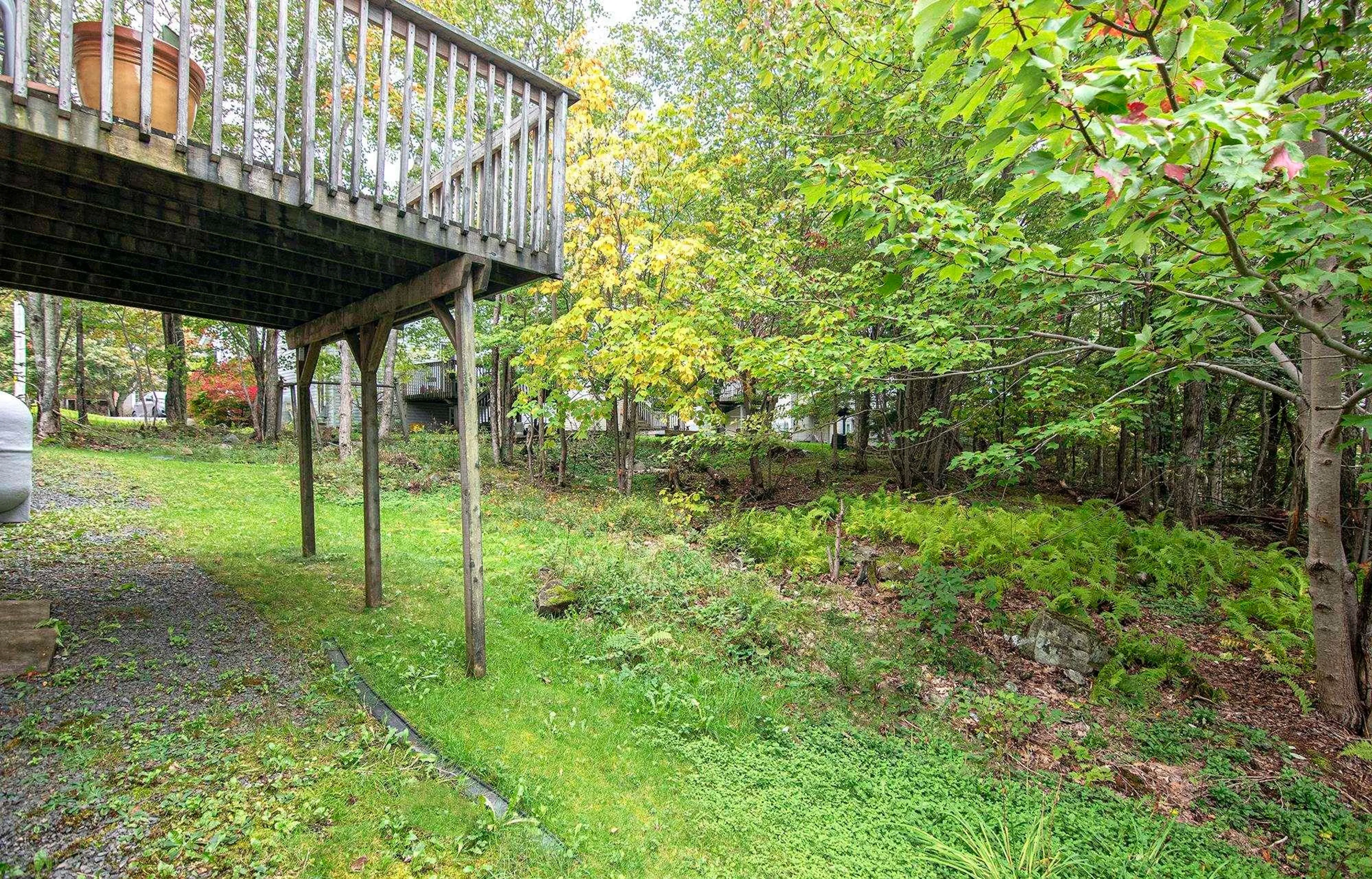 Patio, forest/trees view for 53 Oceanview Dr, Bedford Nova Scotia B4A 4C4