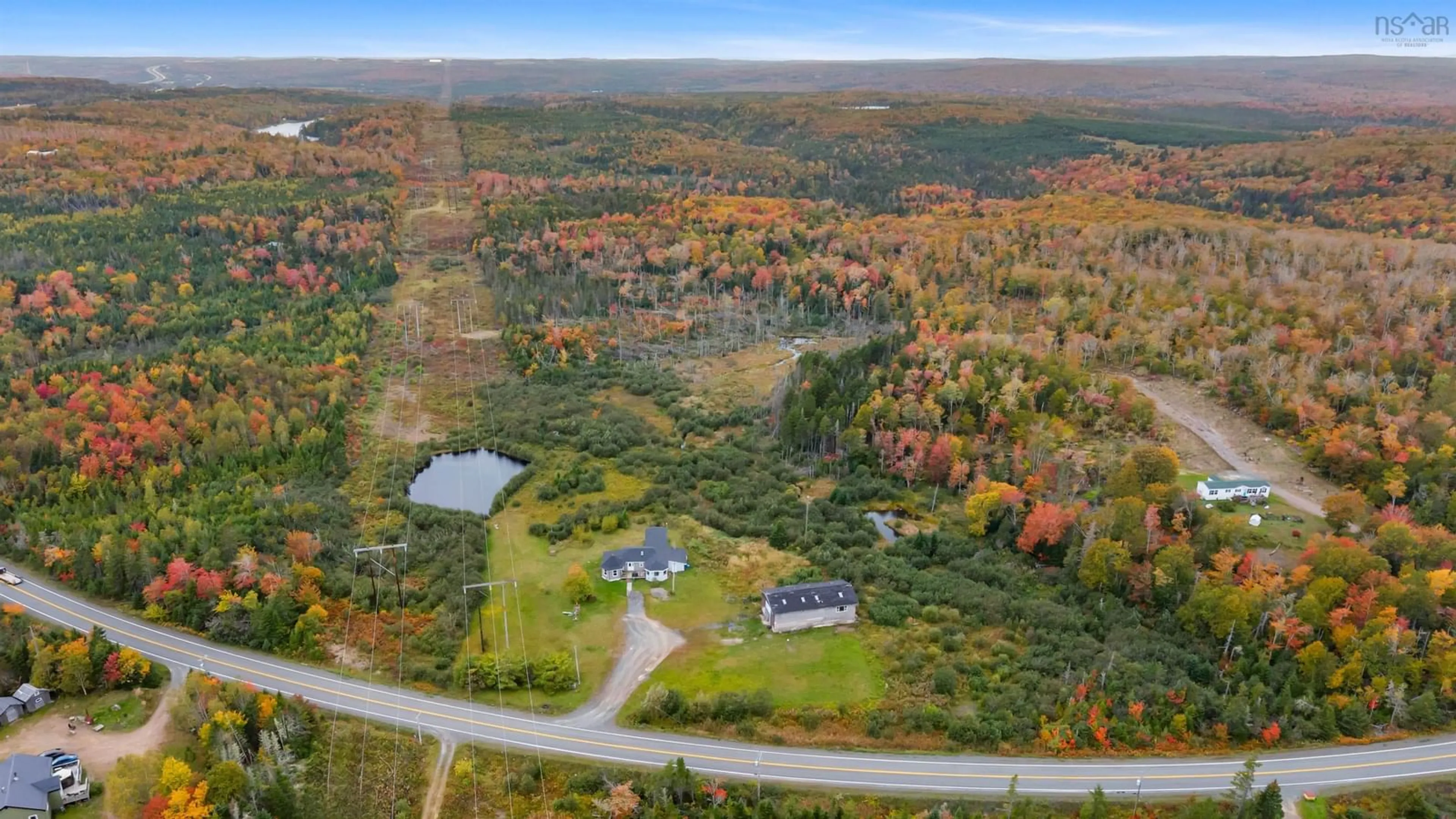 A pic from outside/outdoor area/front of a property/back of a property/a pic from drone, forest/trees view for 4427 Pictou Rd, Kemptown Nova Scotia B2N 5B1