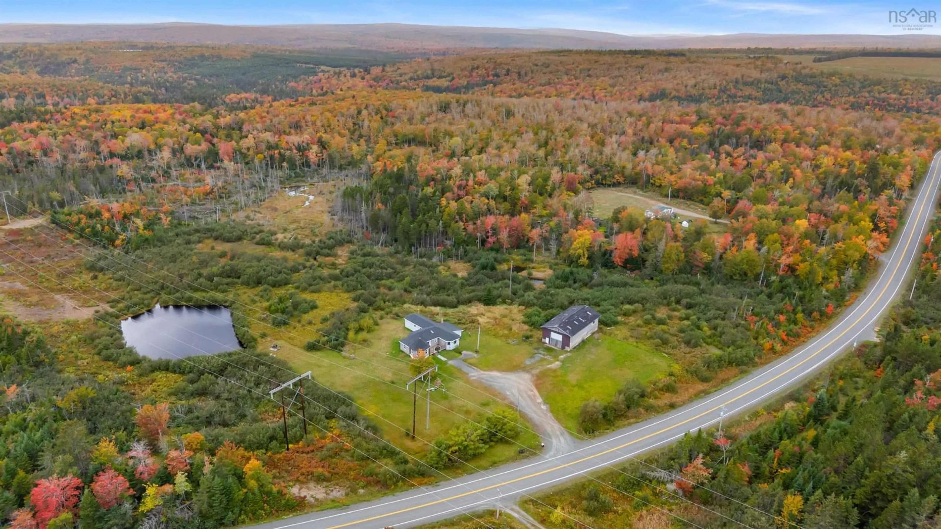 A pic from outside/outdoor area/front of a property/back of a property/a pic from drone, forest/trees view for 4427 Pictou Rd, Kemptown Nova Scotia B2N 5B1