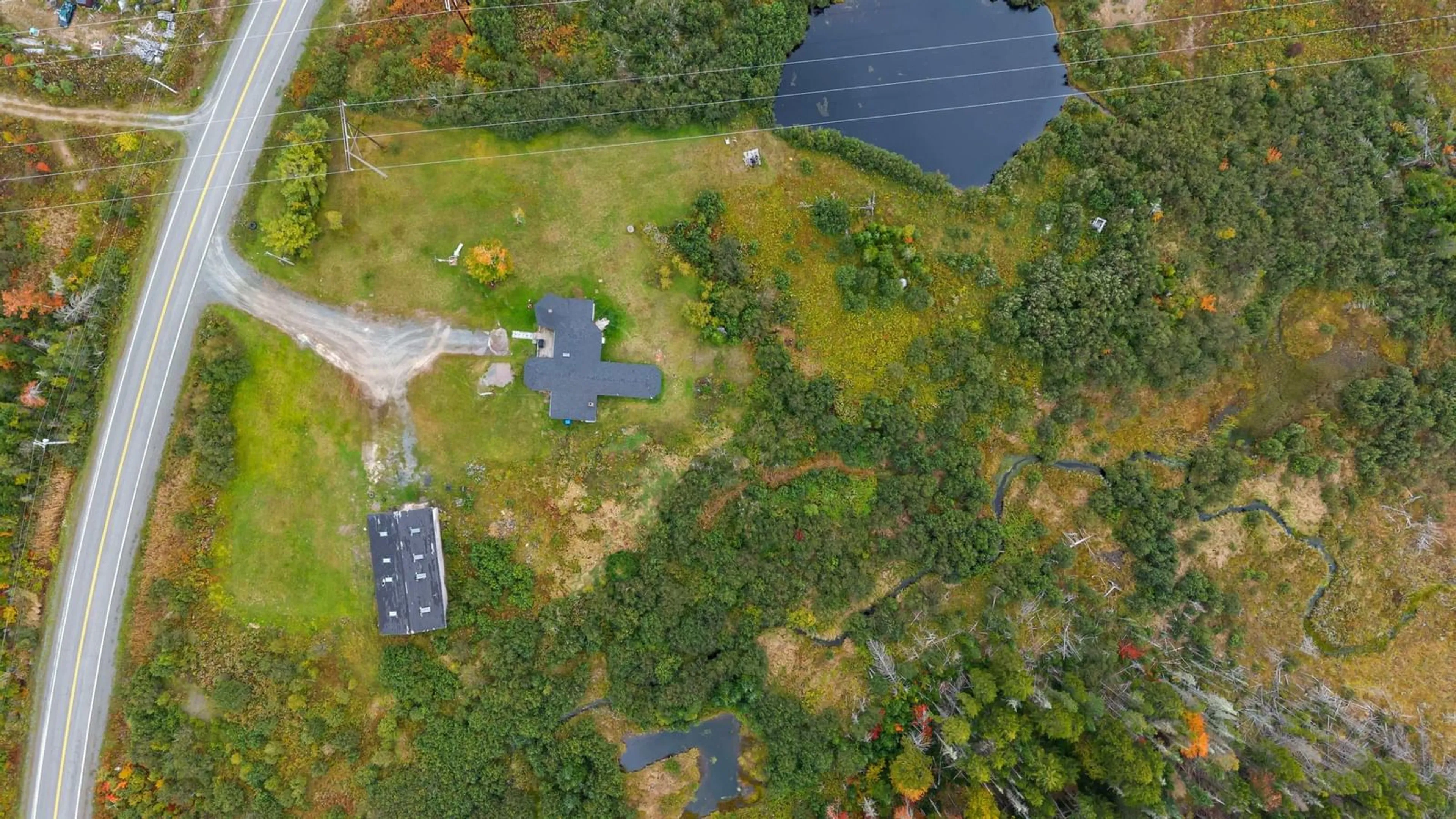A pic from outside/outdoor area/front of a property/back of a property/a pic from drone, forest/trees view for 4427 Pictou Rd, Kemptown Nova Scotia B2N 5B1