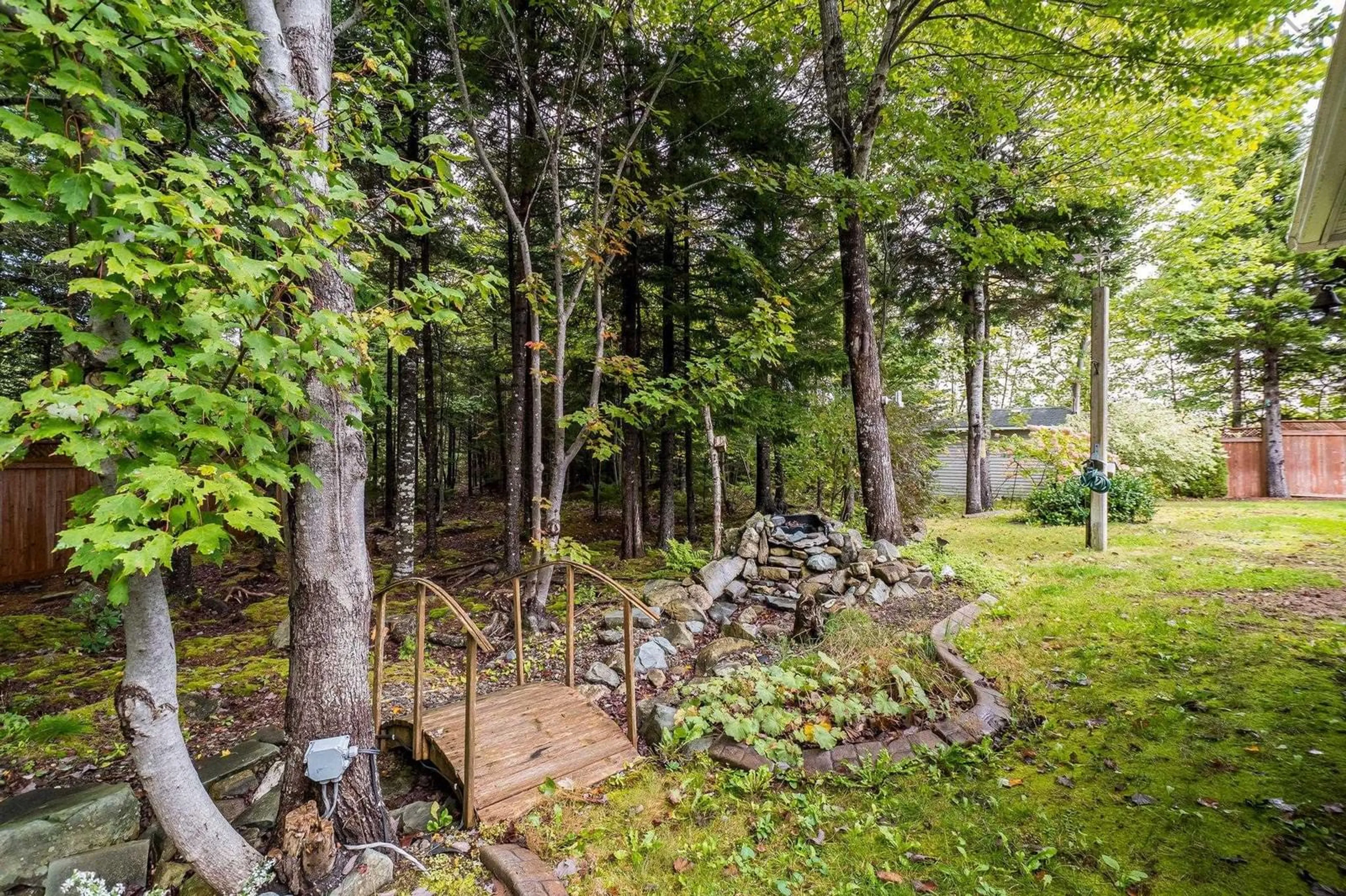 Patio, forest/trees view for 68 Two Rivers Dr, Mineville Nova Scotia B2Z 1K3