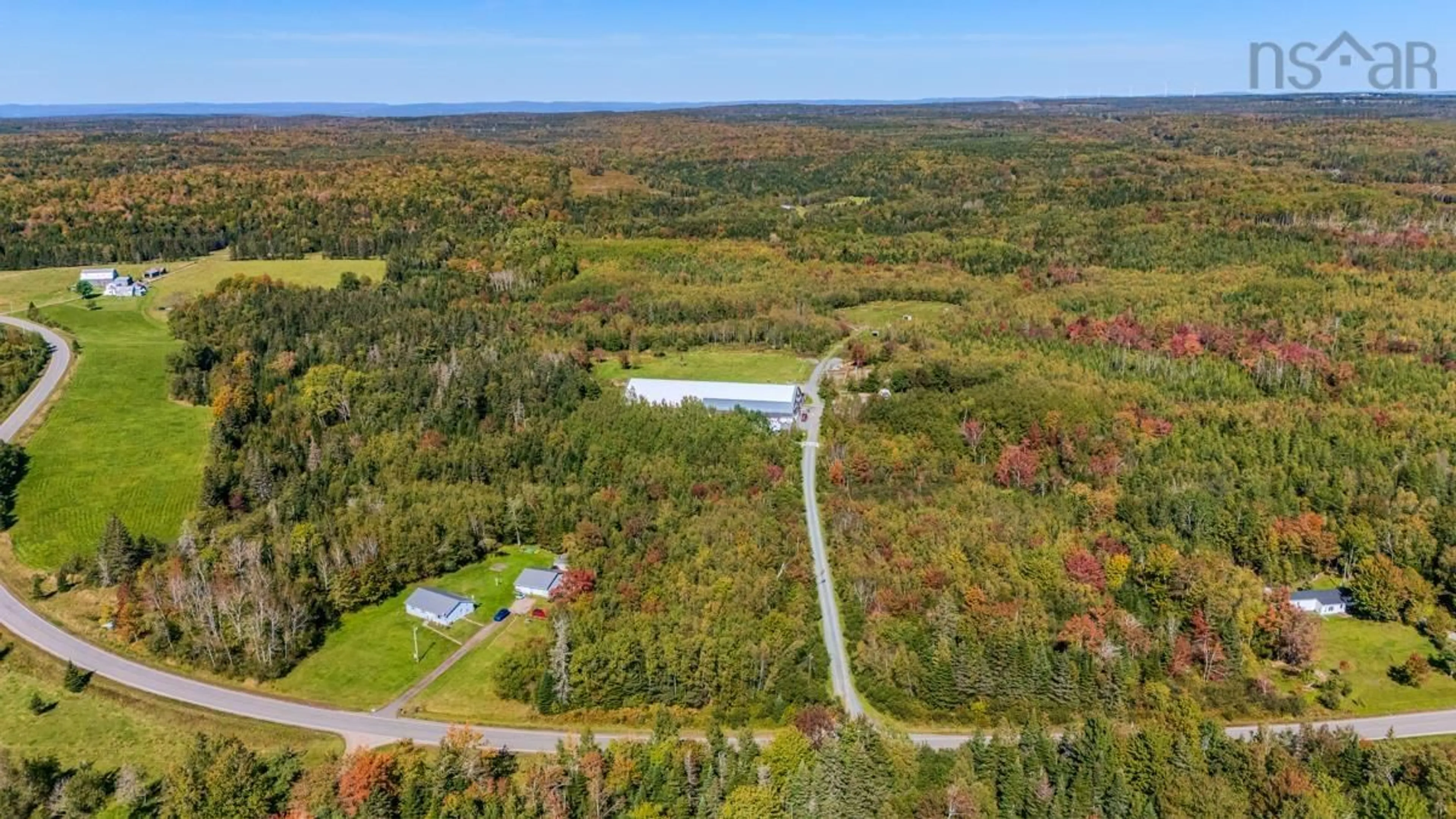 A pic from outside/outdoor area/front of a property/back of a property/a pic from drone, forest/trees view for 1554 Pleasant Valley Rd, Green Creek Nova Scotia B0N 1C0