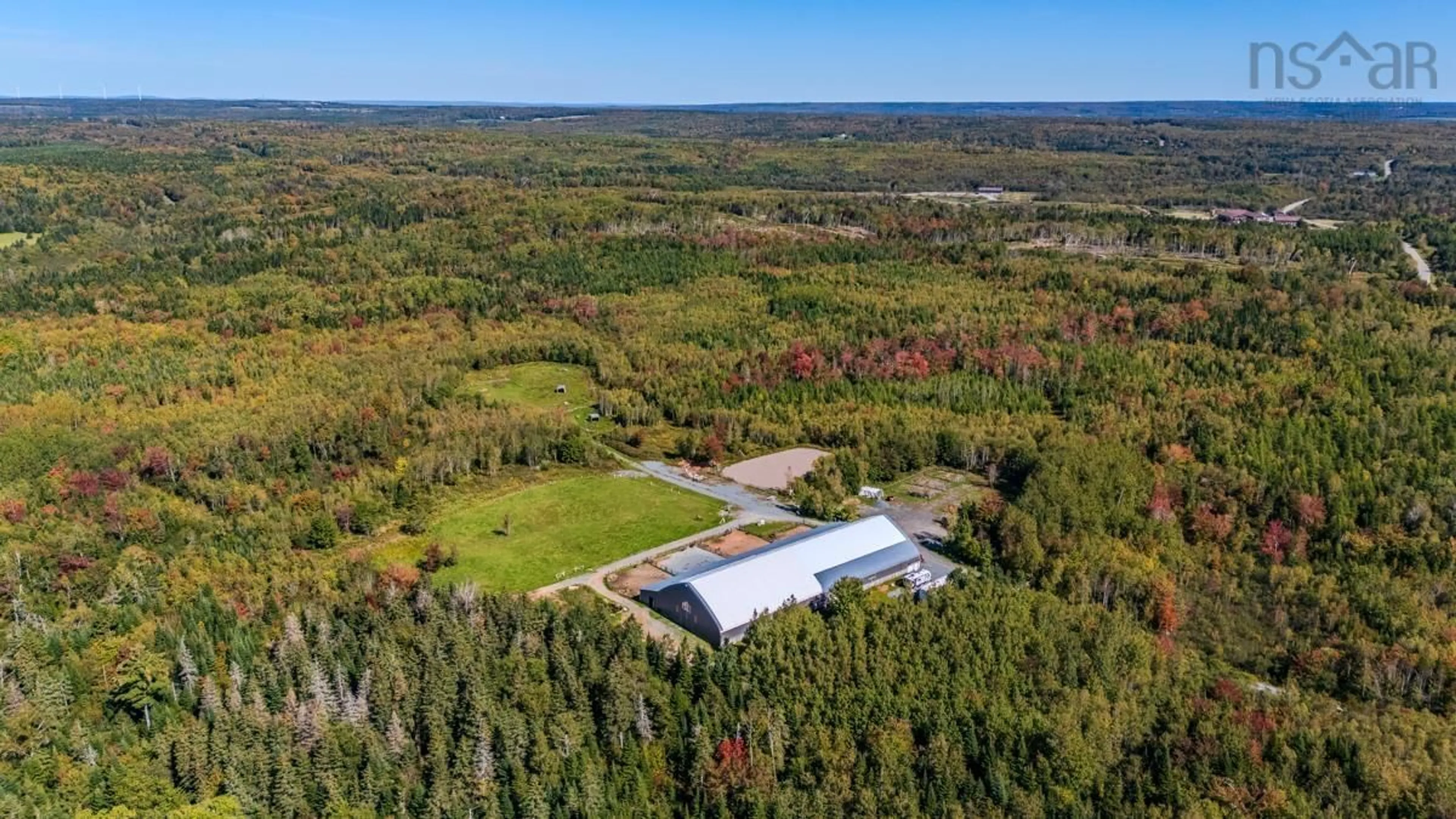 A pic from outside/outdoor area/front of a property/back of a property/a pic from drone, forest/trees view for 1554 Pleasant Valley Rd, Green Creek Nova Scotia B0N 1C0