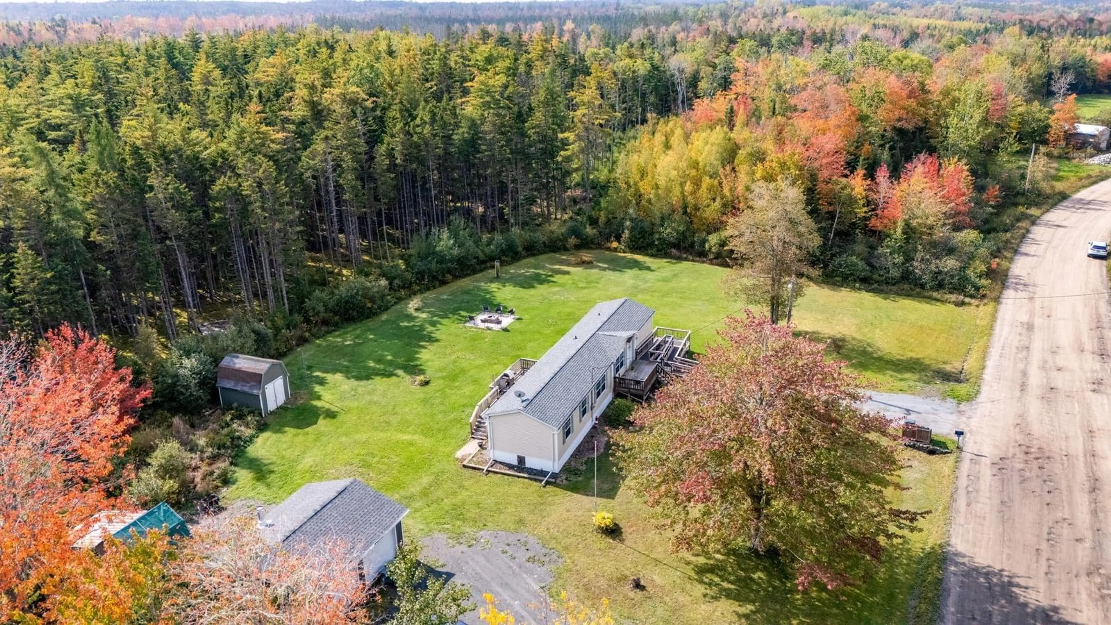 A pic from outside/outdoor area/front of a property/back of a property/a pic from drone, forest/trees view for 51 Singer Rd Rd, Gormanville Nova Scotia B0N 1T0