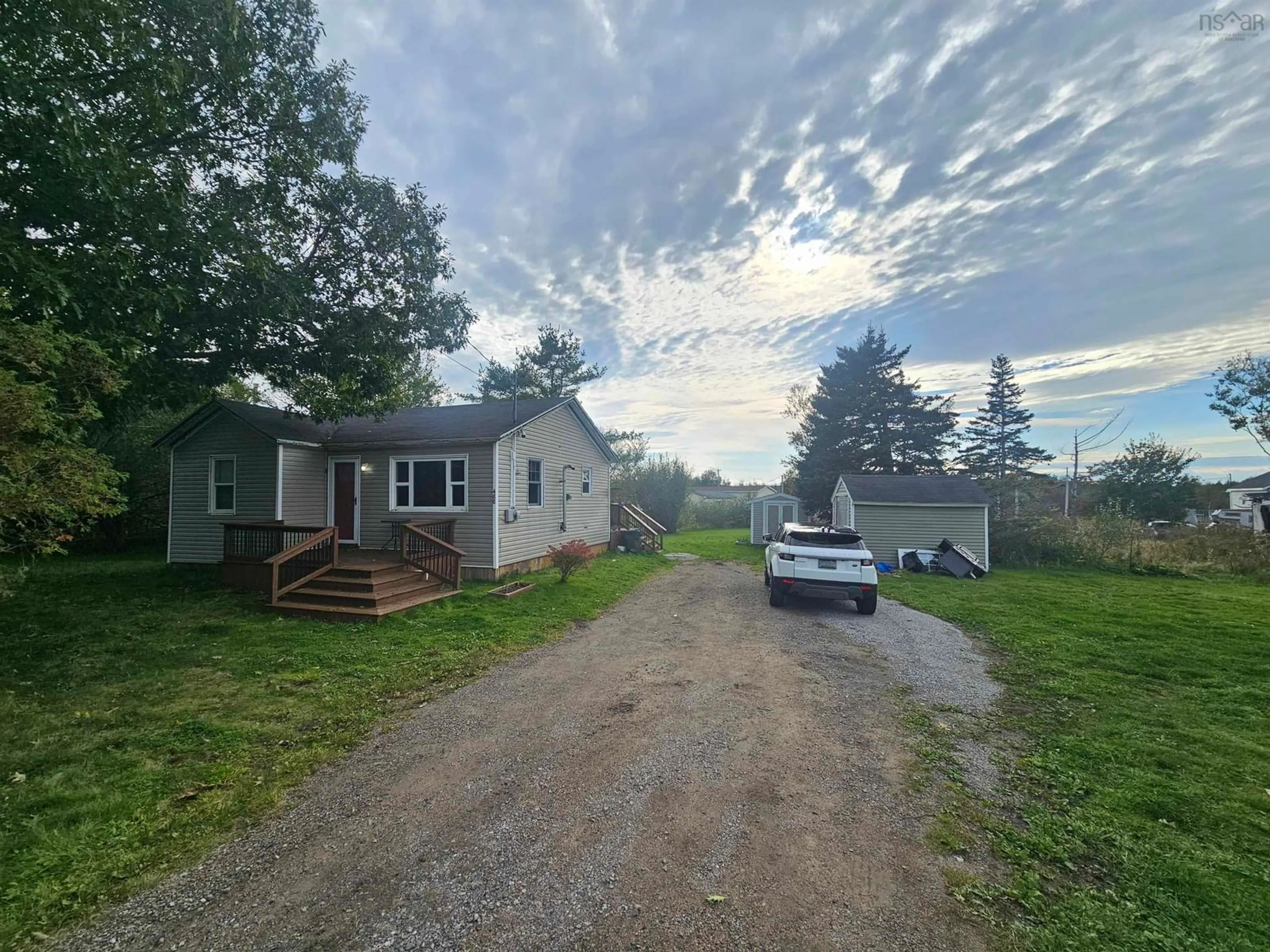 A pic from outside/outdoor area/front of a property/back of a property/a pic from drone, street for 488 Donkin Morien Hwy, Tower Road Nova Scotia B1B 1W1