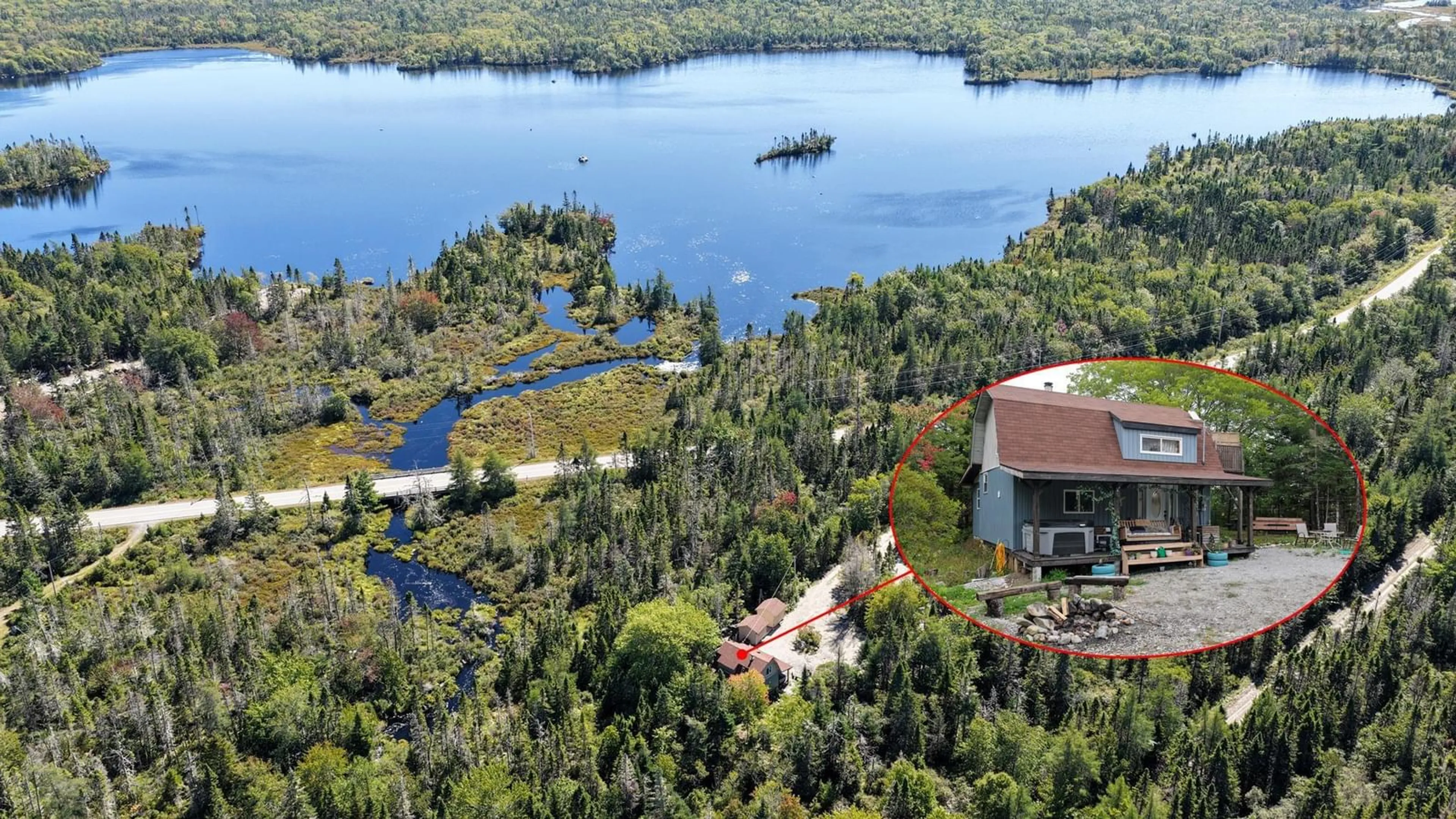 A pic from outside/outdoor area/front of a property/back of a property/a pic from drone, water/lake/river/ocean view for 1694 Highway 3, Allendale Nova Scotia B0T 1L0