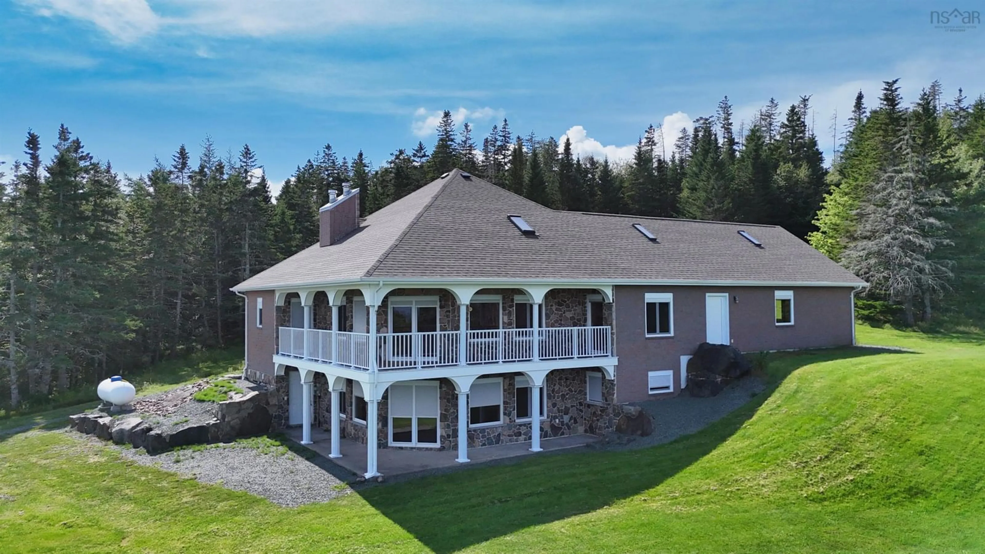 A pic from outside/outdoor area/front of a property/back of a property/a pic from drone, mountain view for 6260 West Bay Rd, Roberta Nova Scotia B0E 3K0