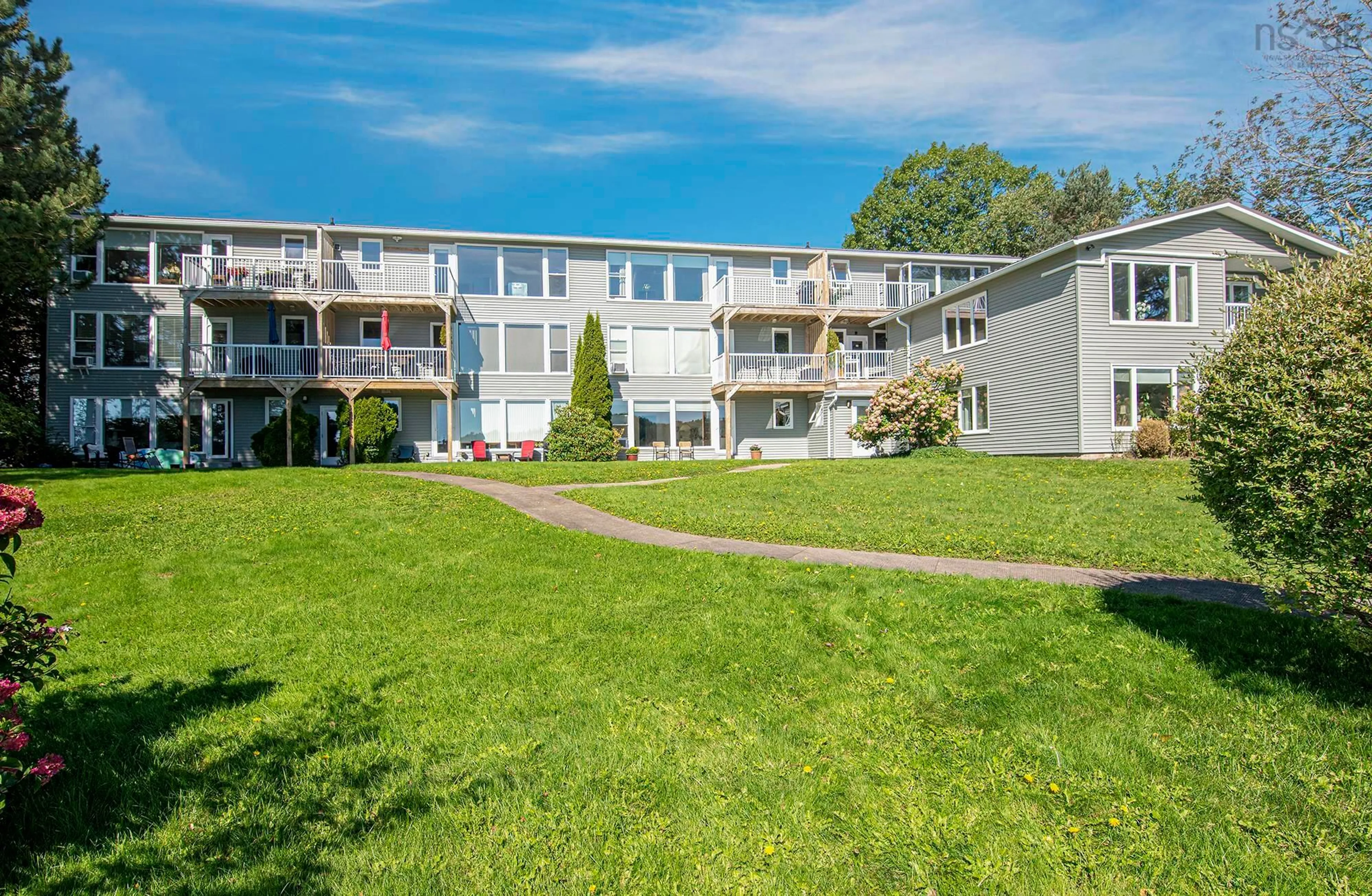 A pic from outside/outdoor area/front of a property/back of a property/a pic from drone, water/lake/river/ocean view for 411 Shore Drive #7, Bedford Nova Scotia B4A 2C7
