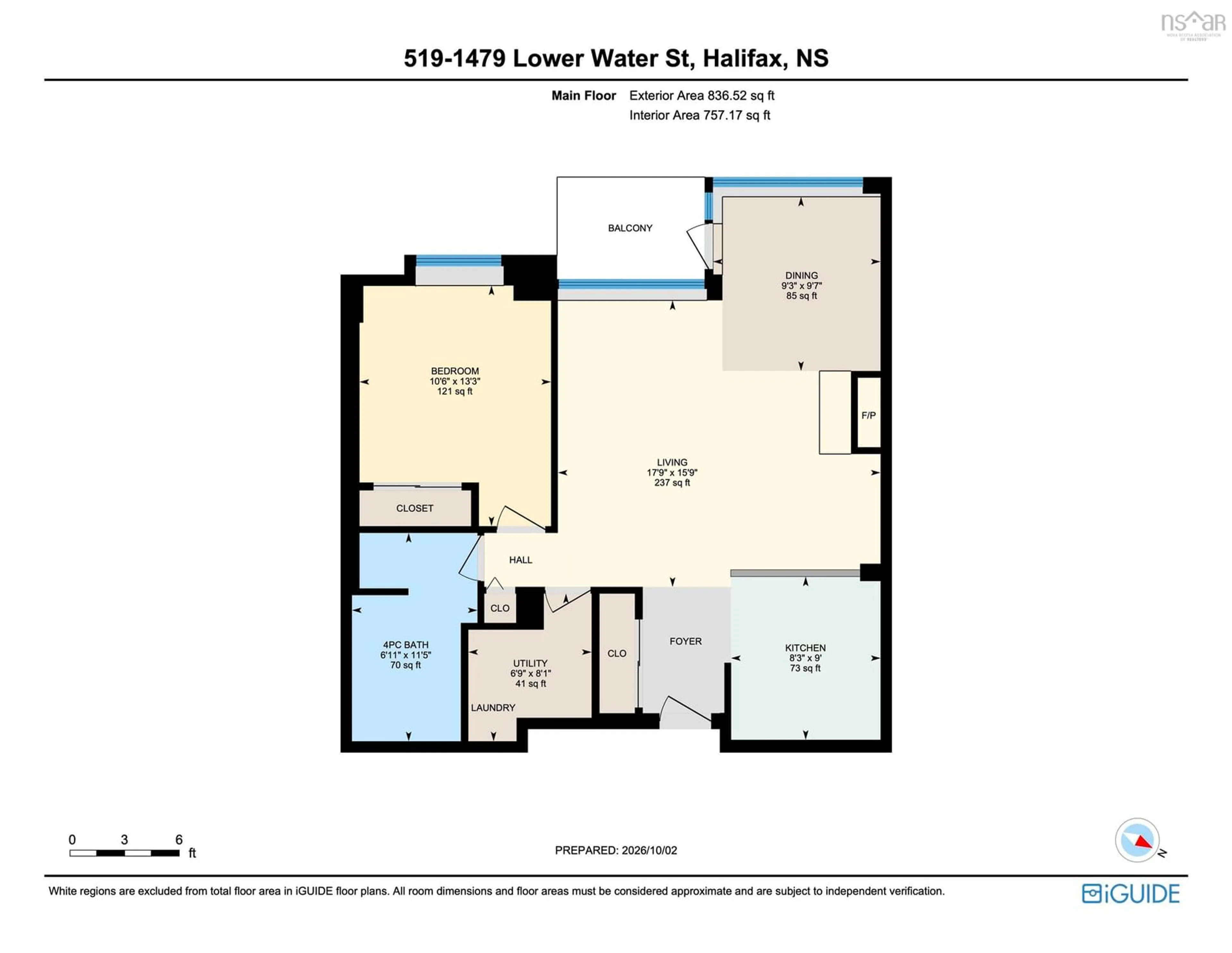 Floor plan for 1479 Lower Water St #519, Halifax Nova Scotia B3J 3Z3