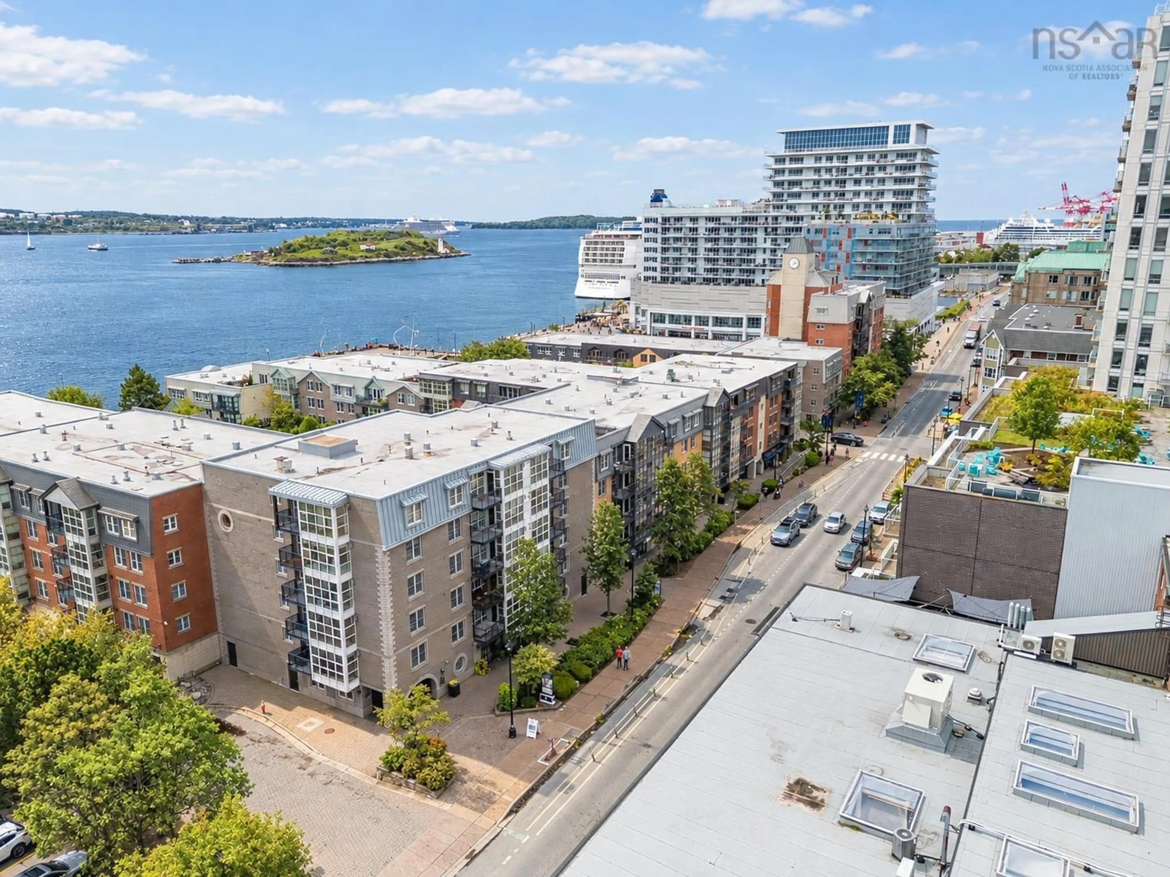 A pic from outside/outdoor area/front of a property/back of a property/a pic from drone, water/lake/river/ocean view for 1479 Lower Water St #519, Halifax Nova Scotia B3J 3Z3