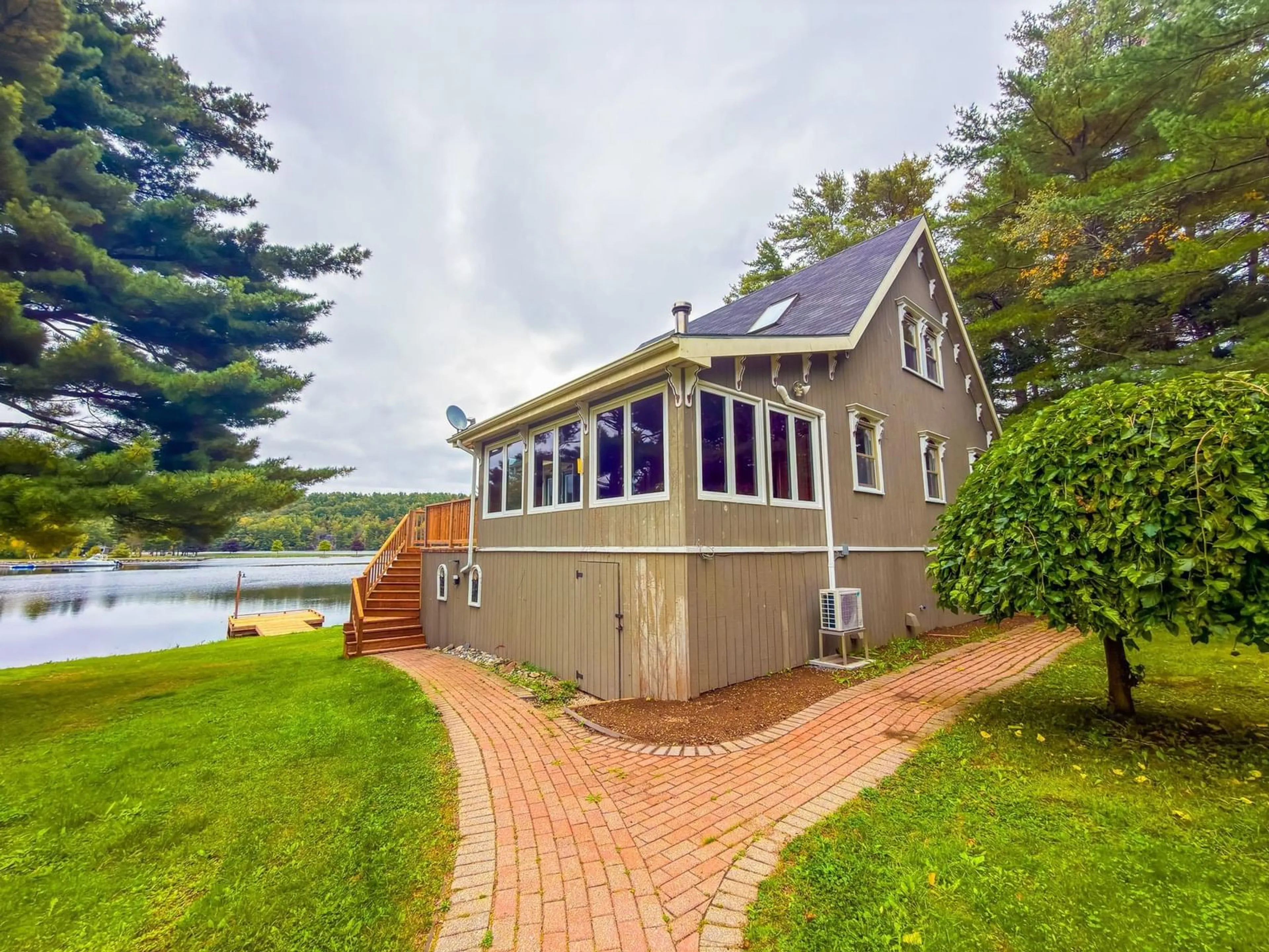 Patio, water/lake/river/ocean view for 15 River Lane, Pleasantville Nova Scotia B0R 1G0