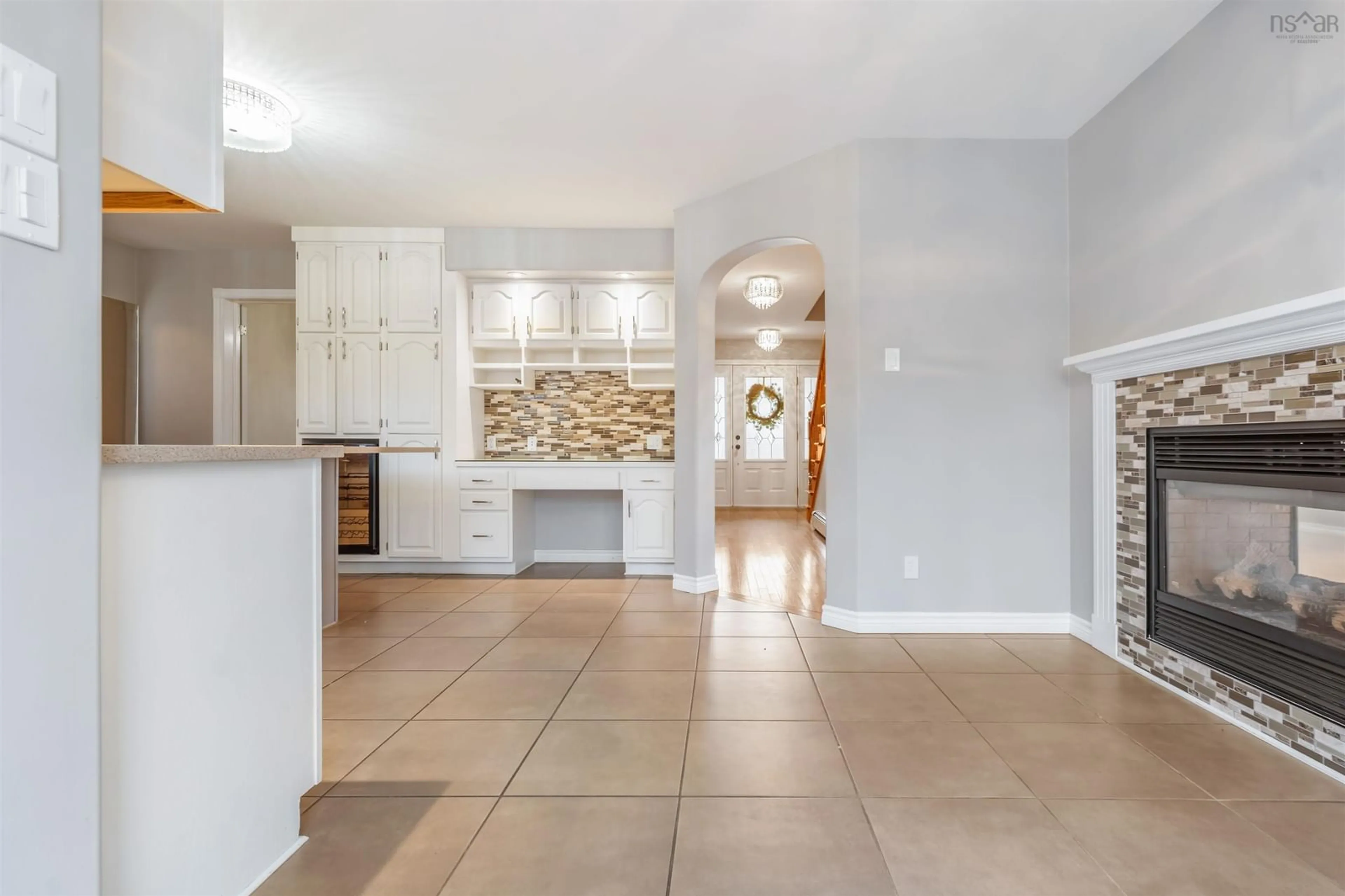 Open concept kitchen, ceramic/tile floor for 17 Pineview Cres, Stellarton Nova Scotia B0K 1S0