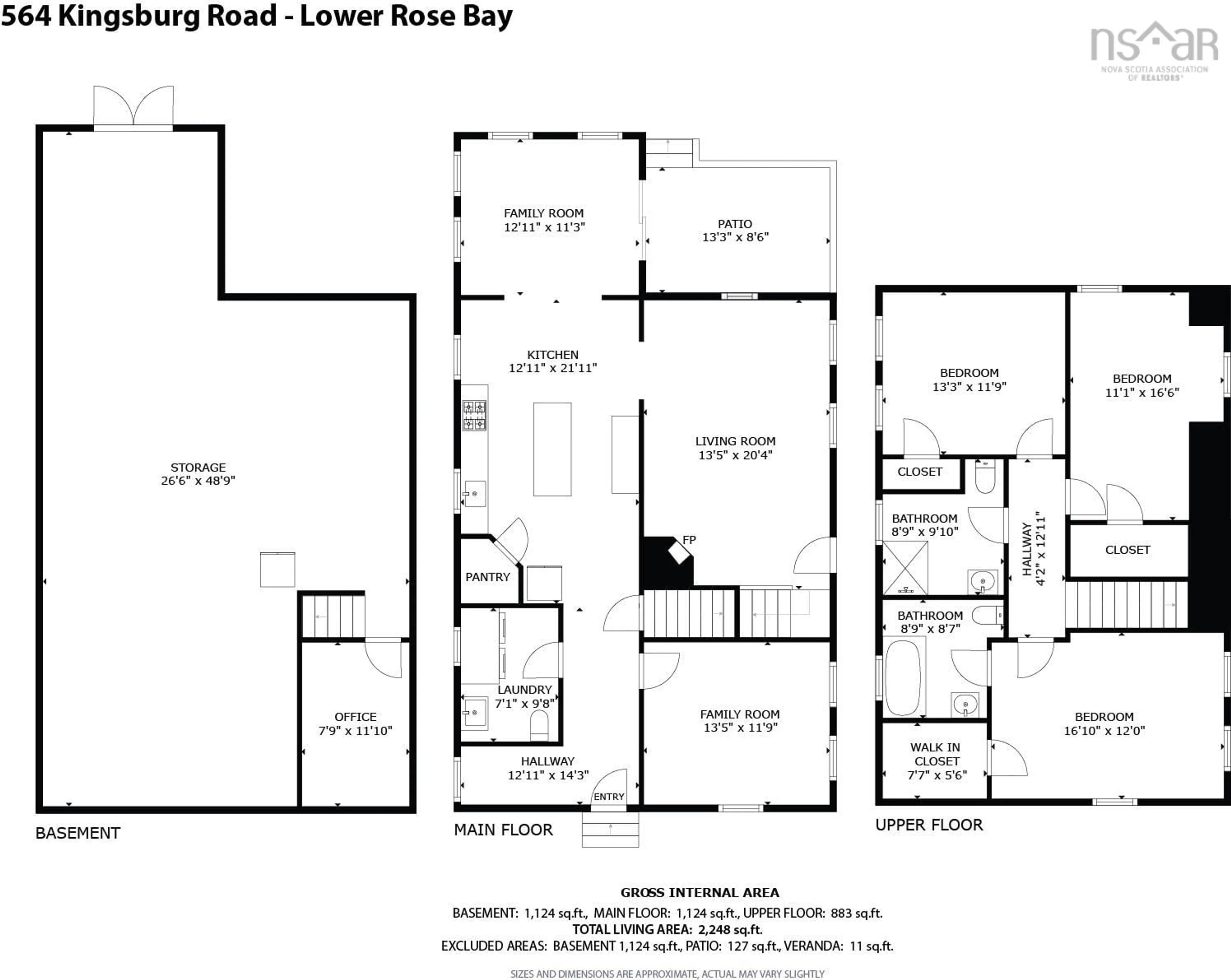 Floor plan for 564 Kingsburg Rd, Lower Rose Bay Nova Scotia B0J 2X0