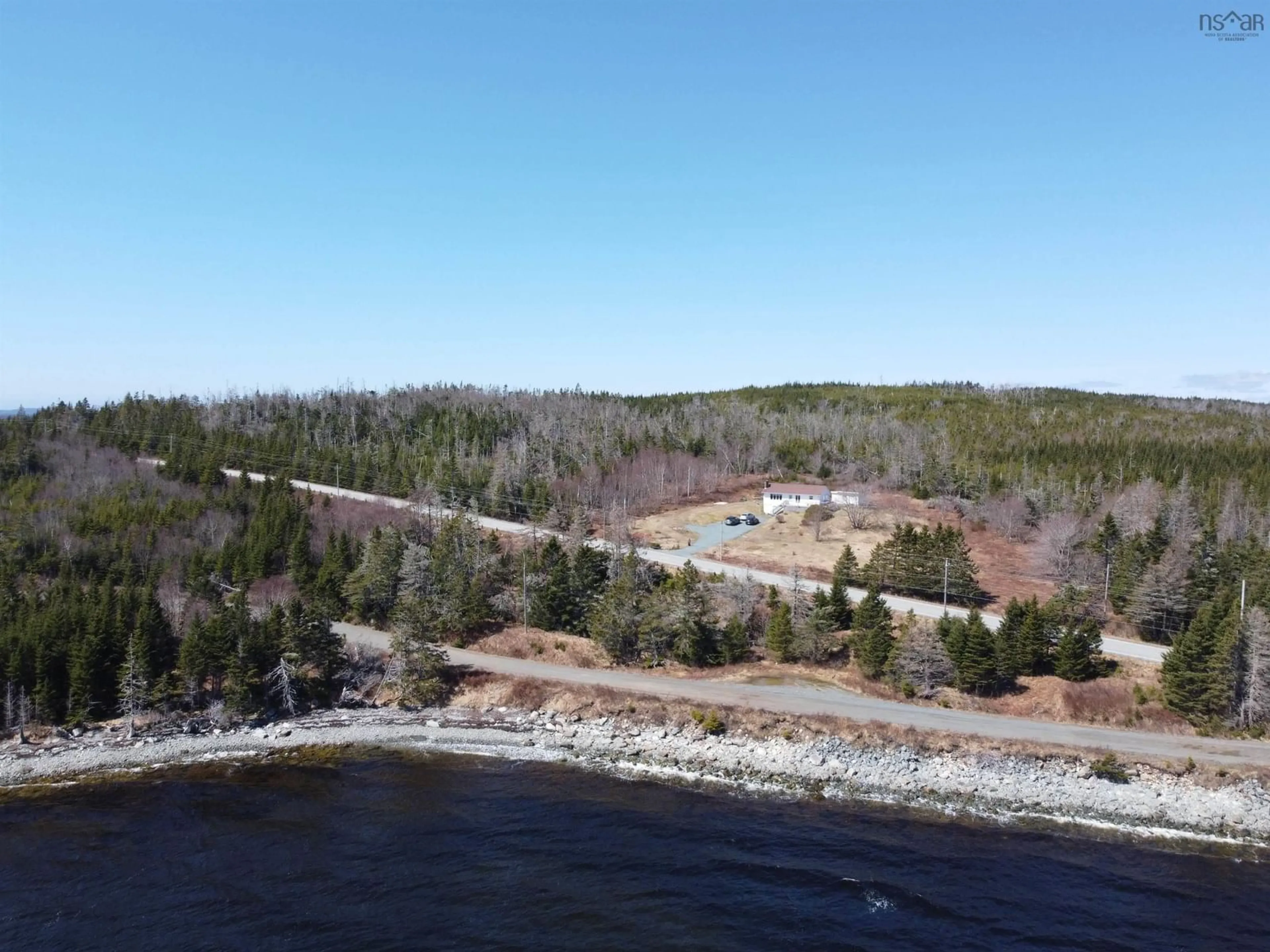A pic from outside/outdoor area/front of a property/back of a property/a pic from drone, water/lake/river/ocean view for 28019 Highway 7, Moosehead Nova Scotia B0J 2K0