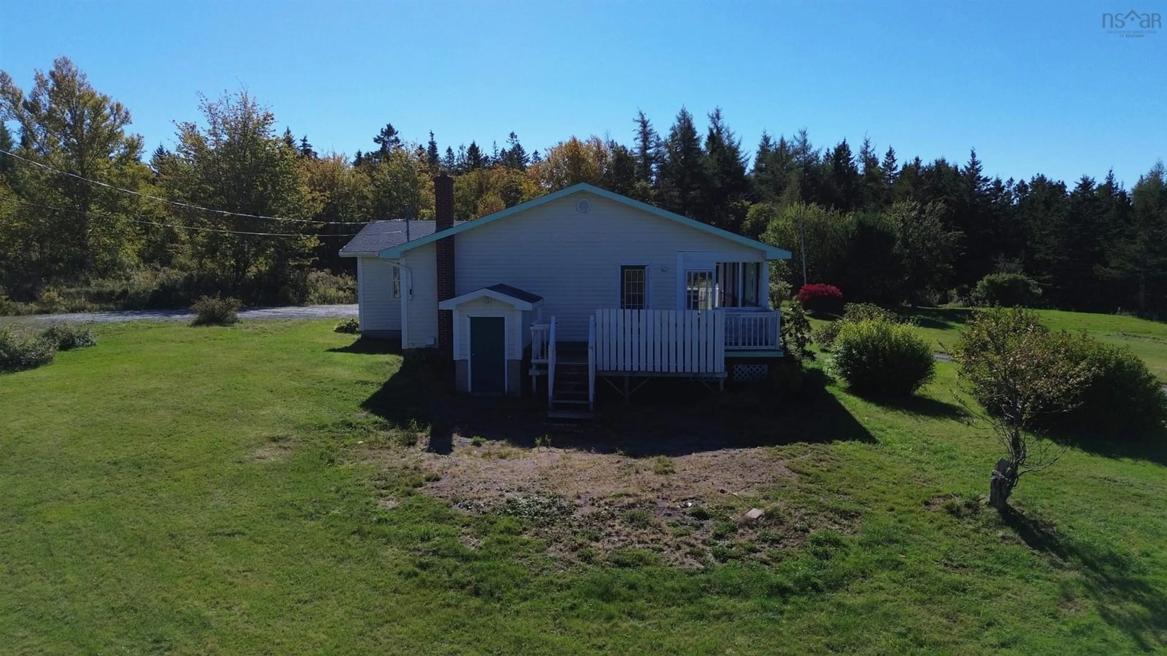 A pic from outside/outdoor area/front of a property/back of a property/a pic from drone, water/lake/river/ocean view for 290 Macvicar Road, Enon Nova Scotia B1J 1W5