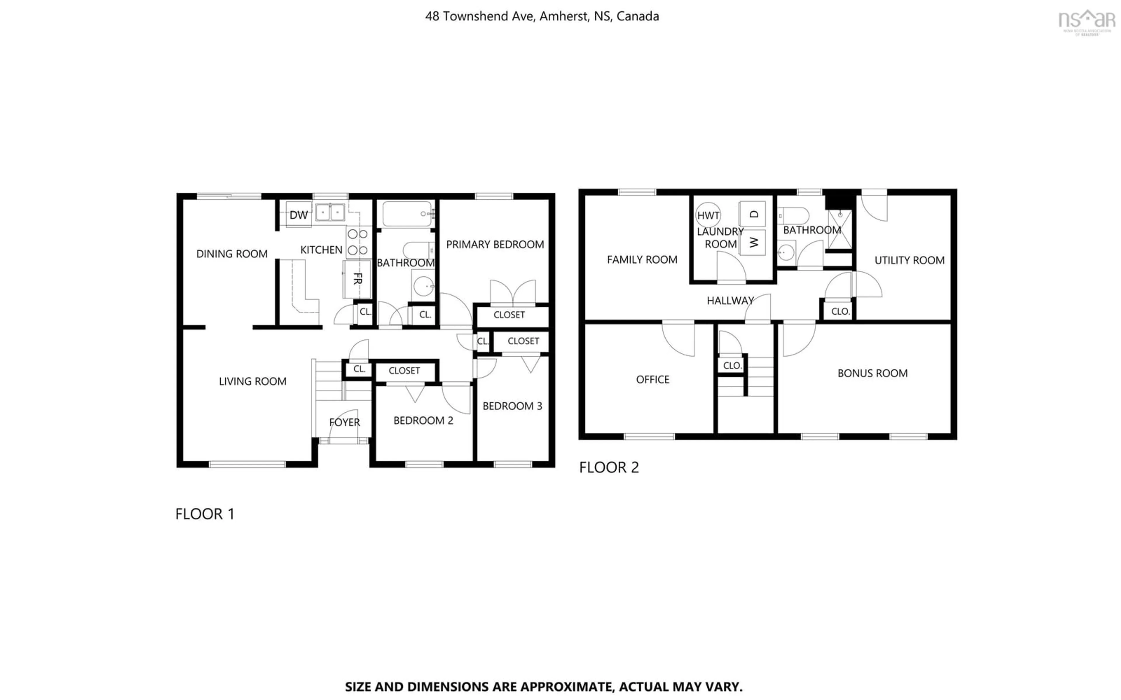 Floor plan for 48 Townshend Ave, Amherst Nova Scotia B4N 4N6