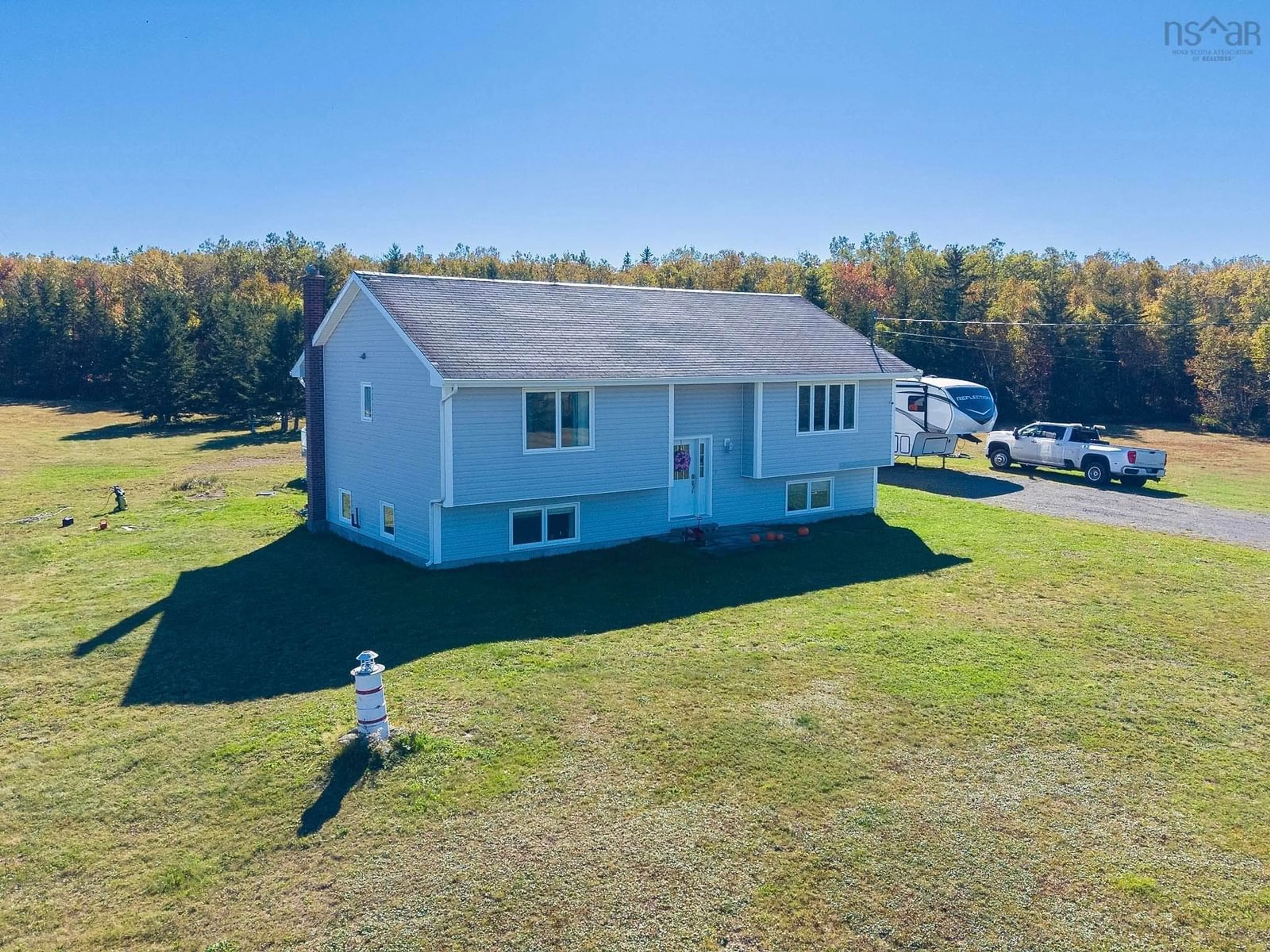 A pic from outside/outdoor area/front of a property/back of a property/a pic from drone, water/lake/river/ocean view for 176 Armada Dr, Victoria Mines Nova Scotia B1N 3J4
