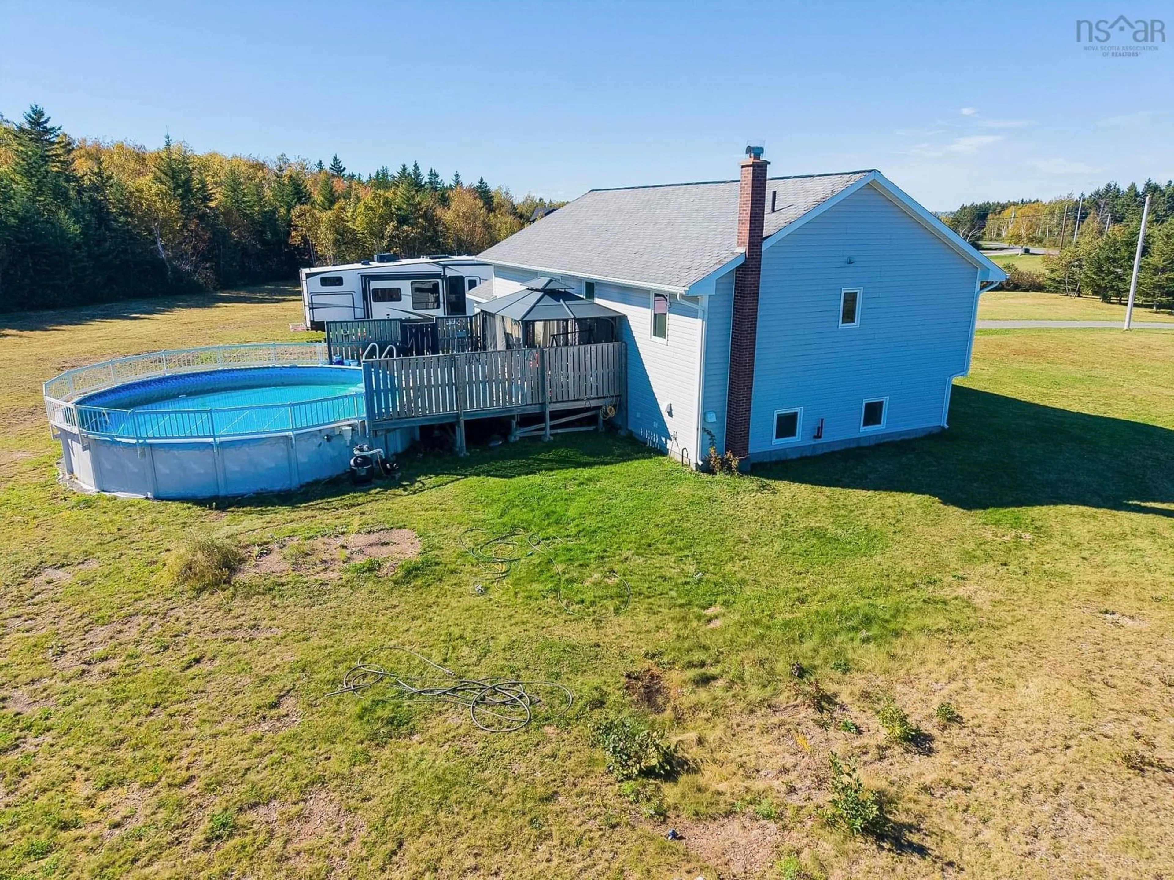 A pic from outside/outdoor area/front of a property/back of a property/a pic from drone, water/lake/river/ocean view for 176 Armada Dr, Victoria Mines Nova Scotia B1N 3J4