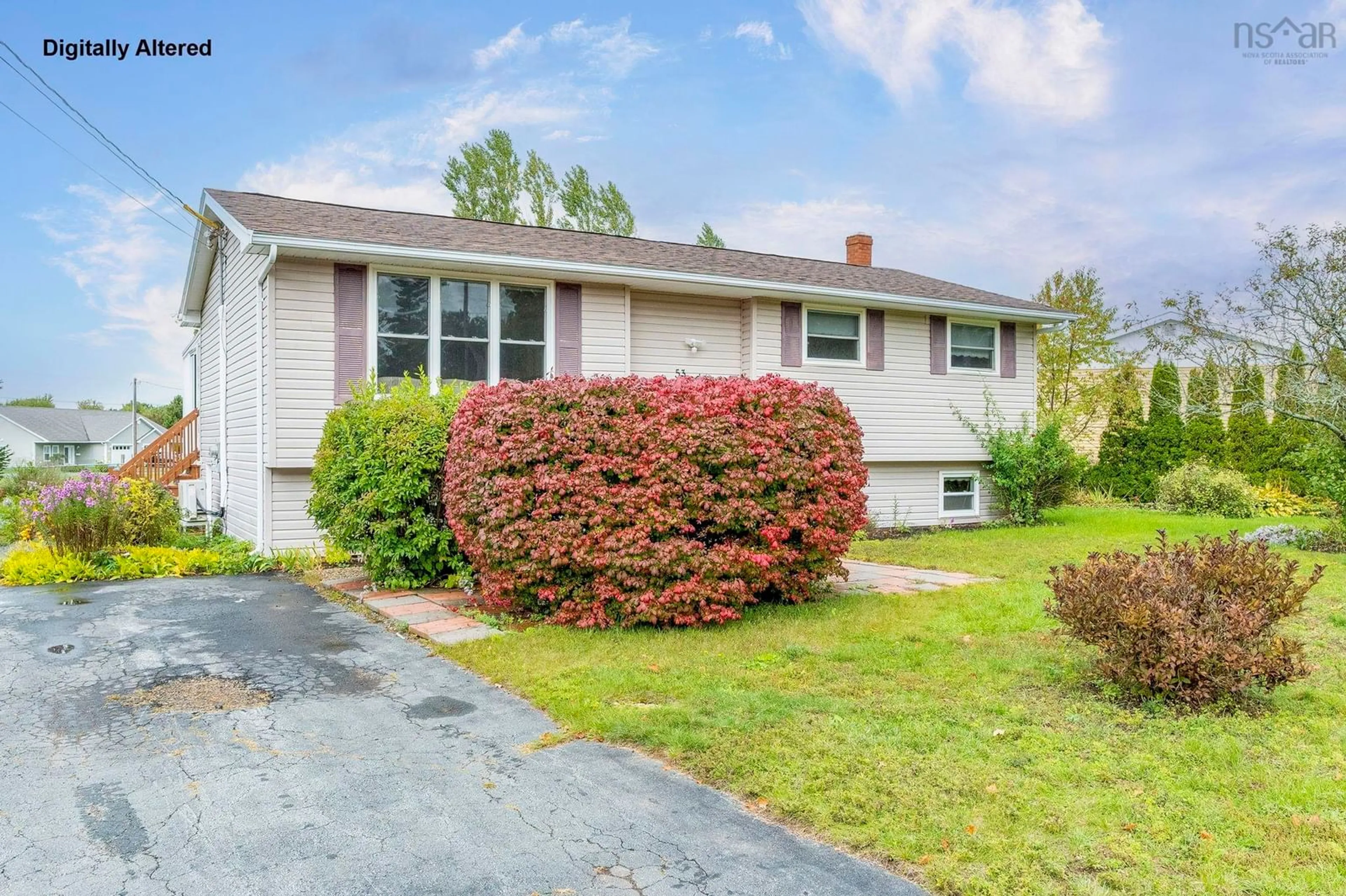 Home with vinyl exterior material, street for 53 Old Farm Lane, New Minas Nova Scotia B4N 4M5