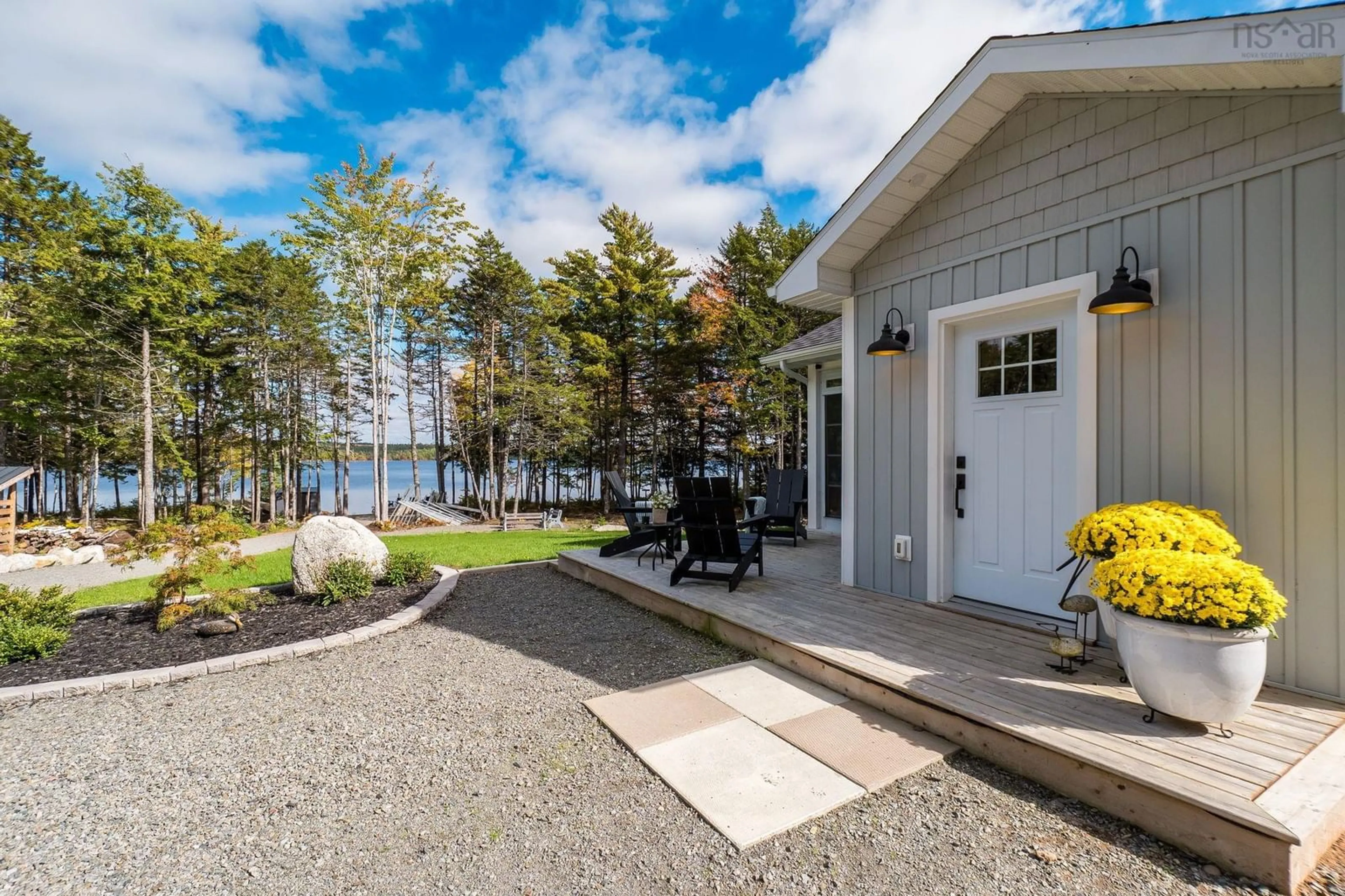 Patio, water/lake/river/ocean view for 110 Naveed Lane, Parkdale Nova Scotia B0R 1A0