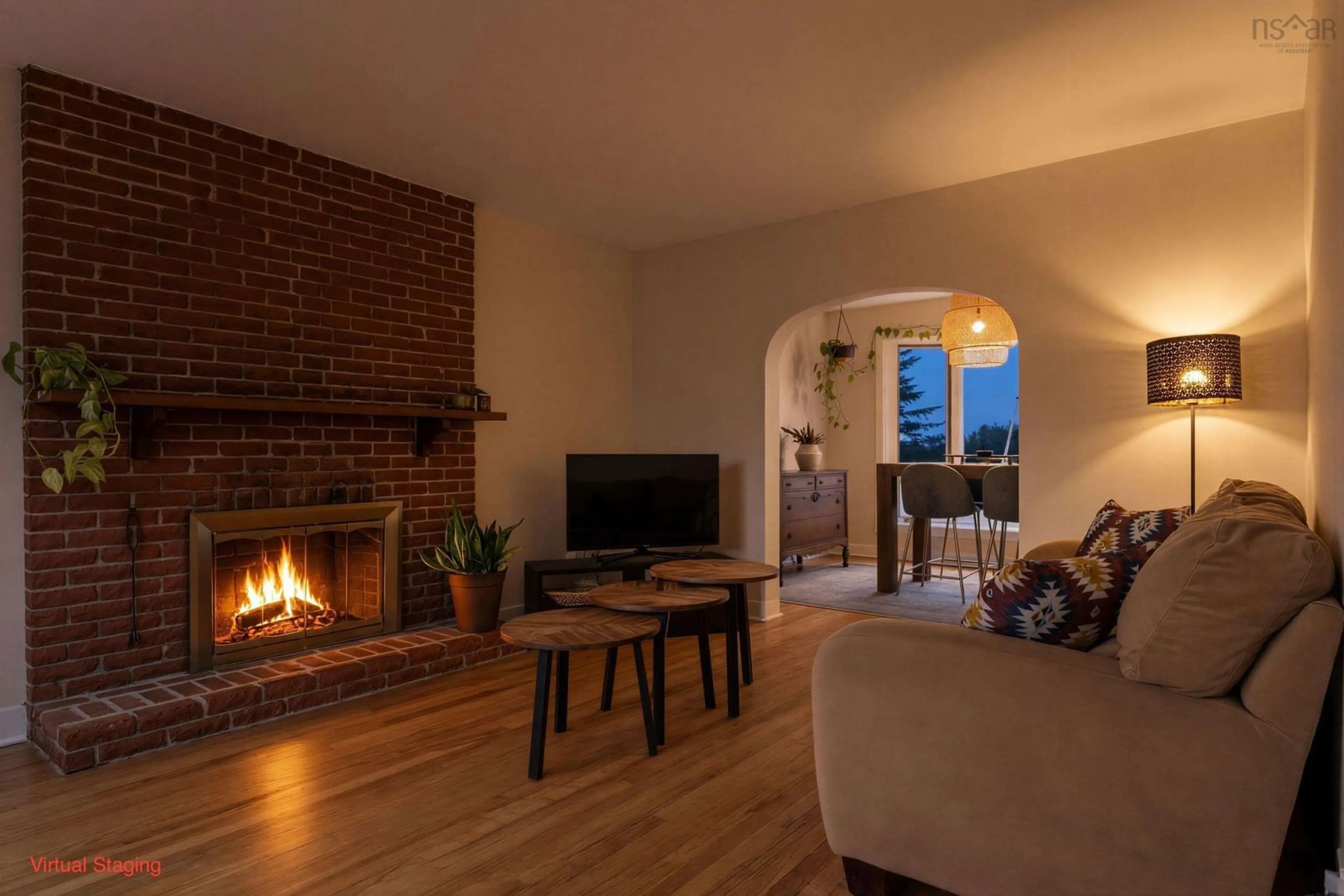 Living room with furniture, wood/laminate floor for 35 Arvida Ave, Halifax Nova Scotia B3R 1K7