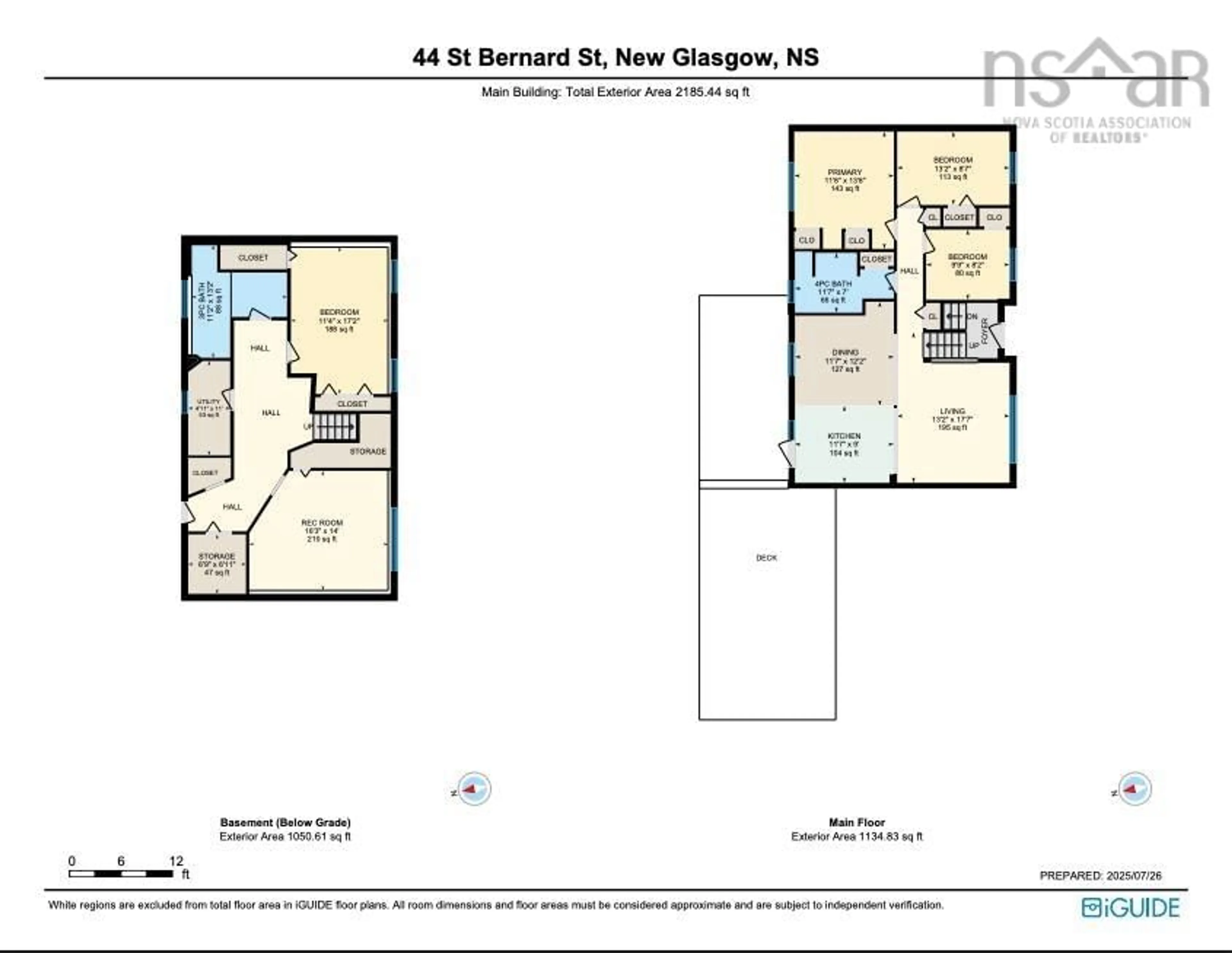 Floor plan for 44 St Bernard St, Stellarton Nova Scotia B0K 1S0
