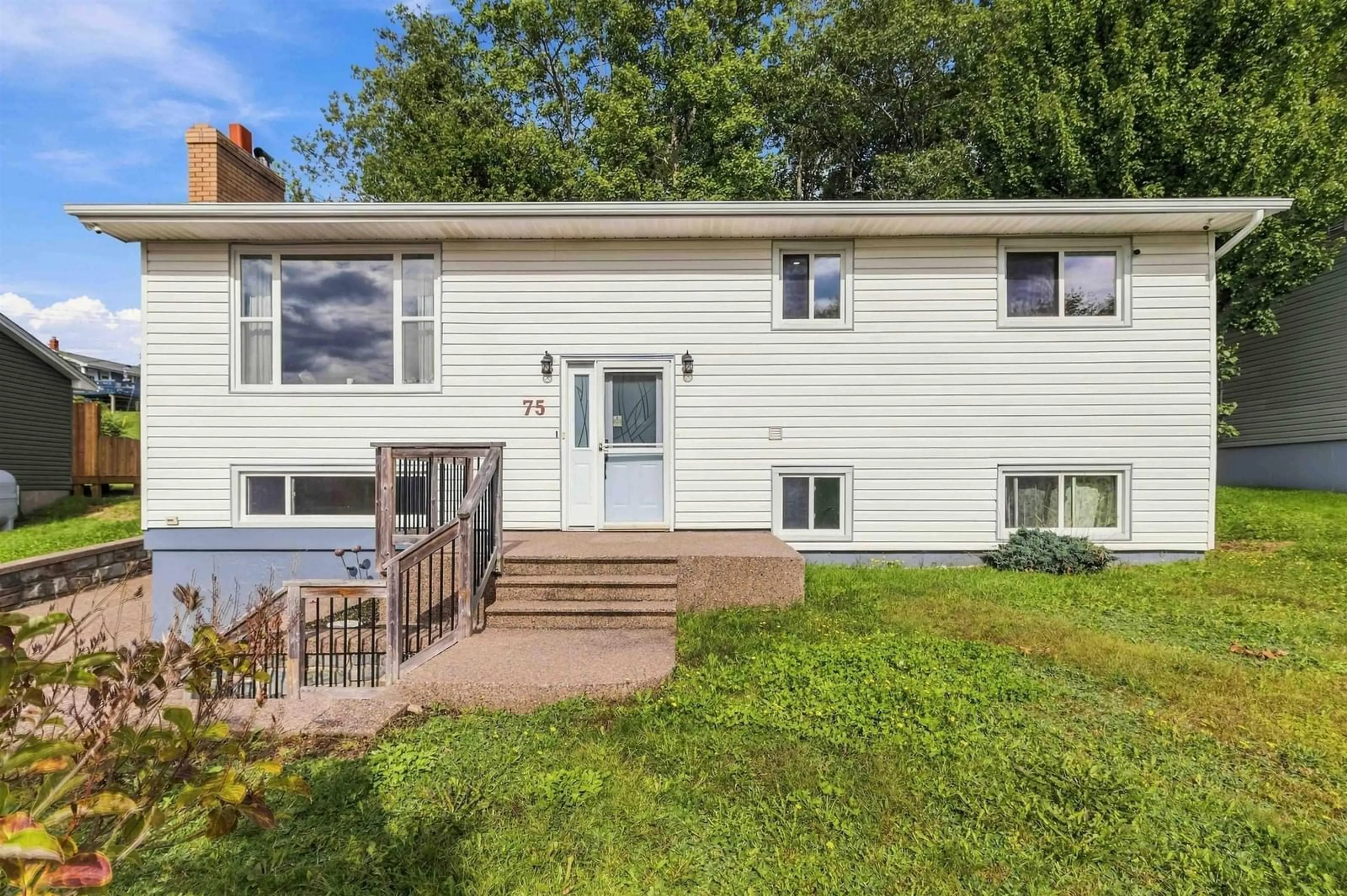 Home with vinyl exterior material, street for 75 Kaye St, Lower Sackville Nova Scotia B4C 1M8