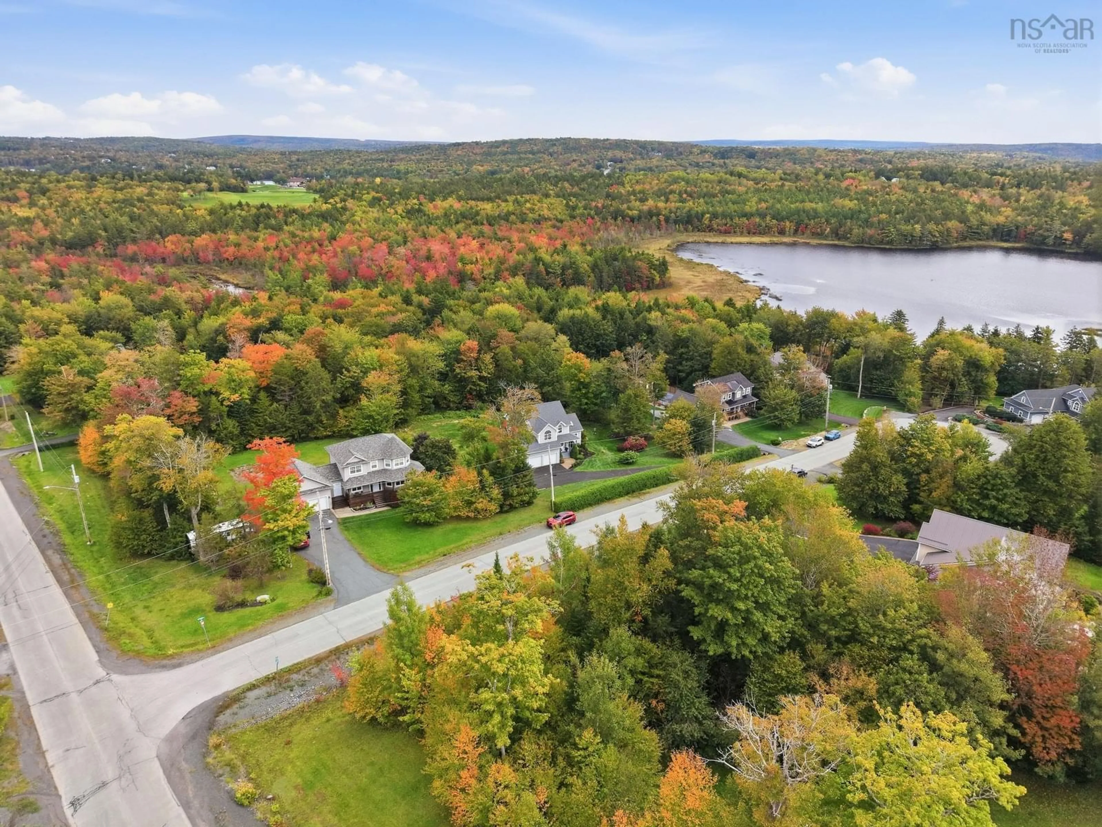 A pic from outside/outdoor area/front of a property/back of a property/a pic from drone, water/lake/river/ocean view for 26 Vickilynn Lane, Windsor Junction Nova Scotia B2T 0C4