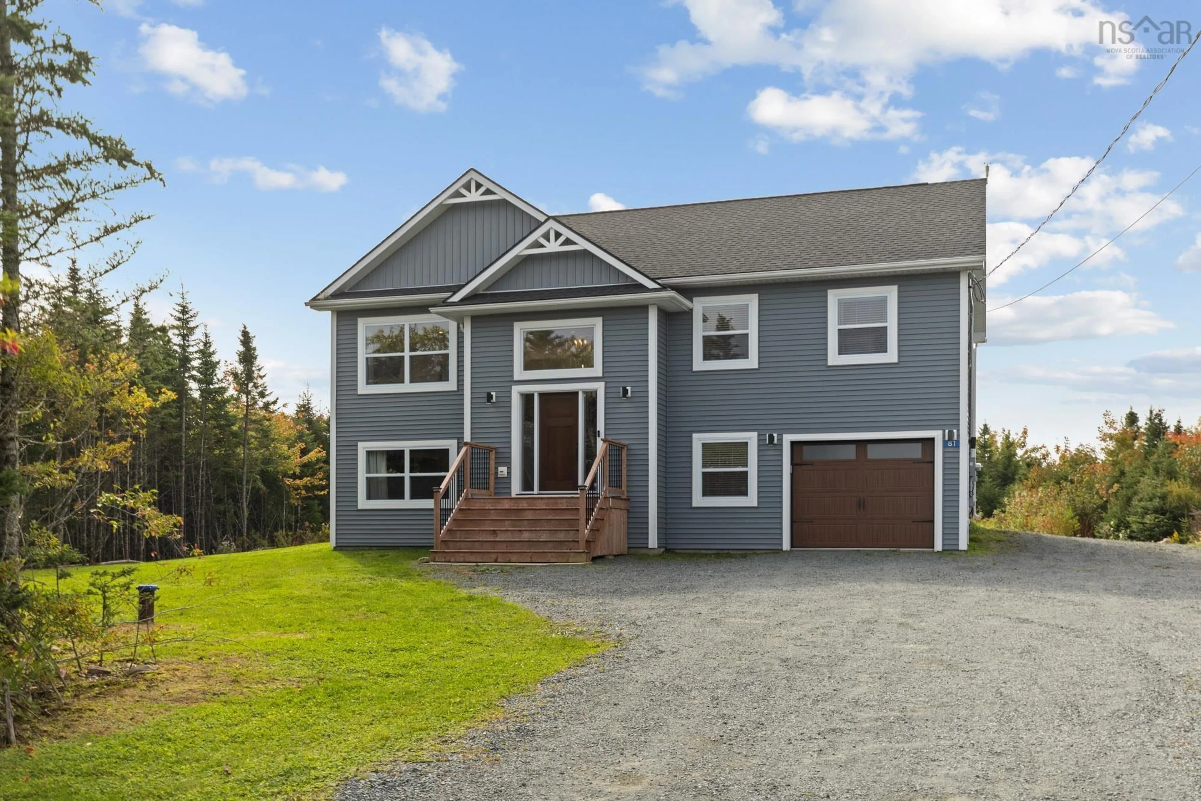 Home with vinyl exterior material, street for 81 Rumi Lane, Whites Lake Nova Scotia B3T 0K5