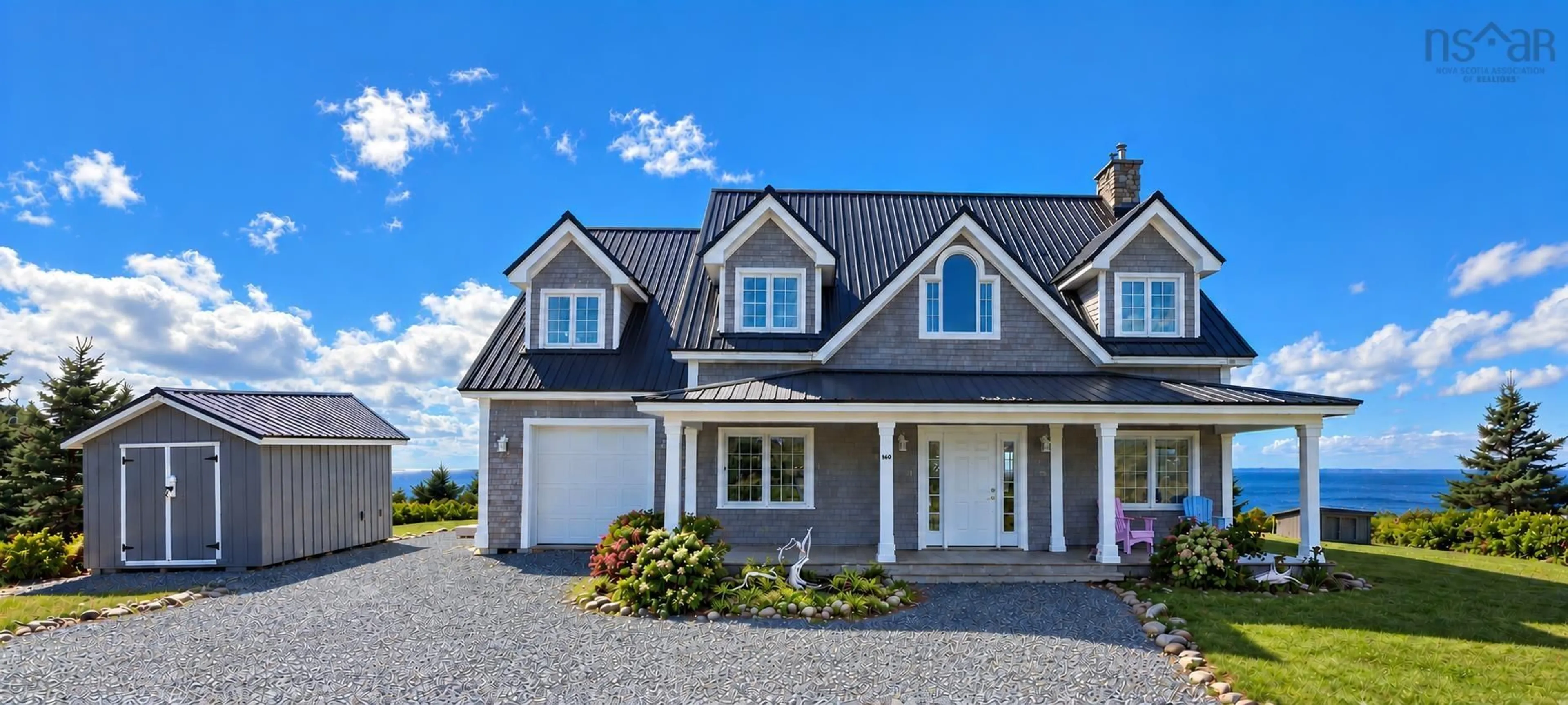 Home with vinyl exterior material, street for 160 Pierce Point Rd, Western Head Nova Scotia B0T 1K0