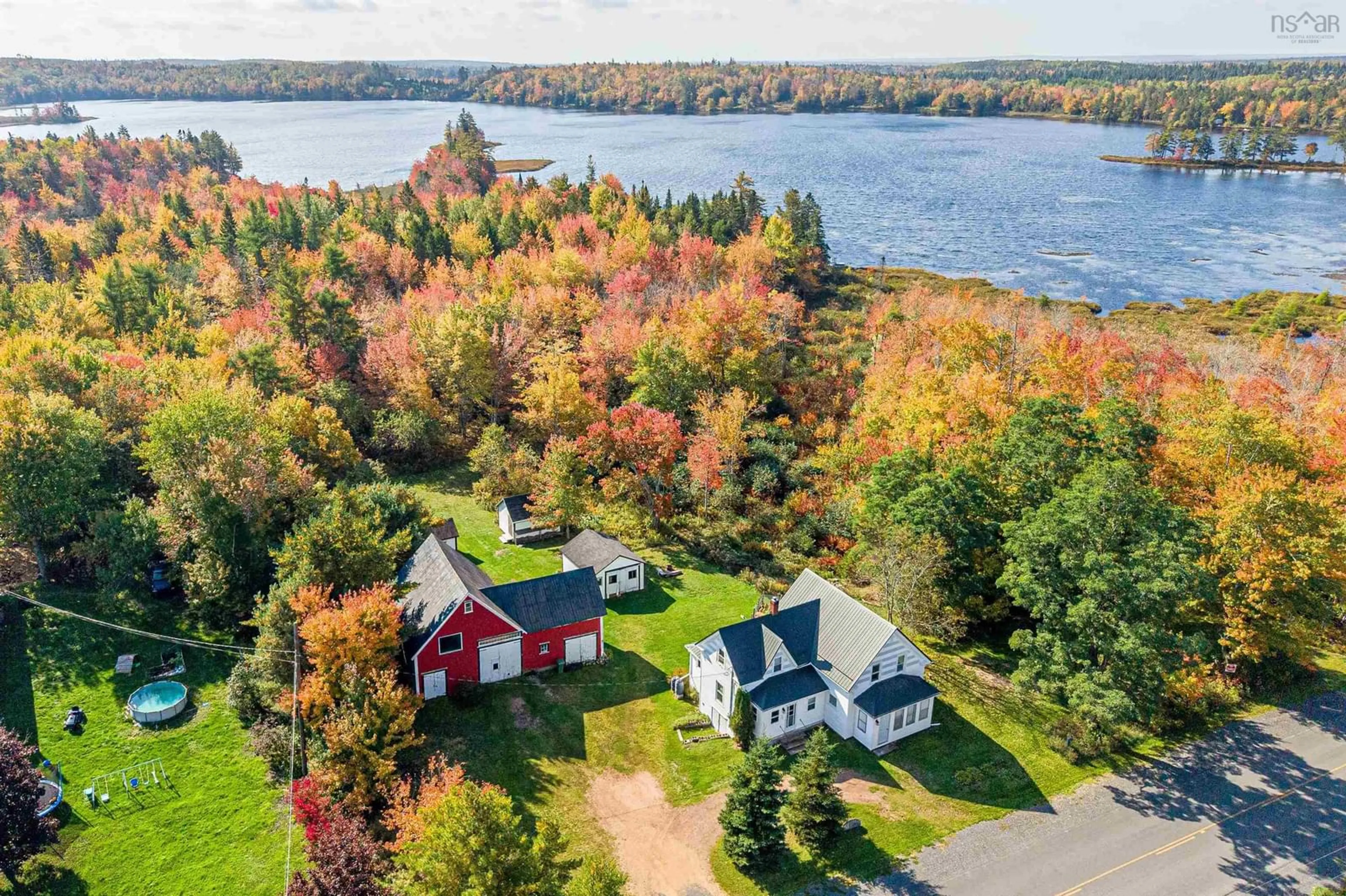 A pic from outside/outdoor area/front of a property/back of a property/a pic from drone, water/lake/river/ocean view for 1462 East Dalhousie Rd, East Dalhousie Nova Scotia B0R 1H0