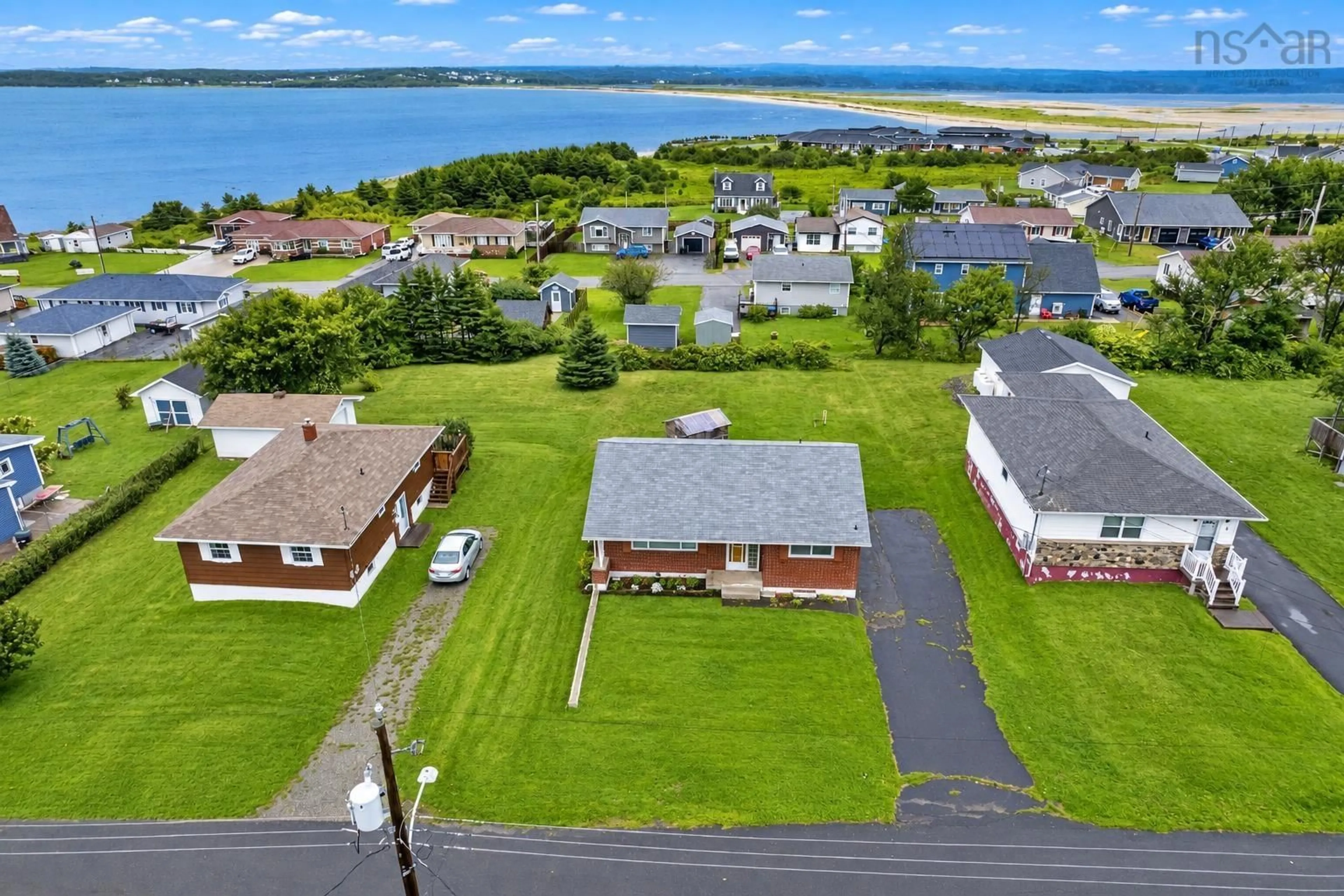 A pic from outside/outdoor area/front of a property/back of a property/a pic from drone, water/lake/river/ocean view for 6 Hillier St, Glace Bay Nova Scotia B1A 1C1