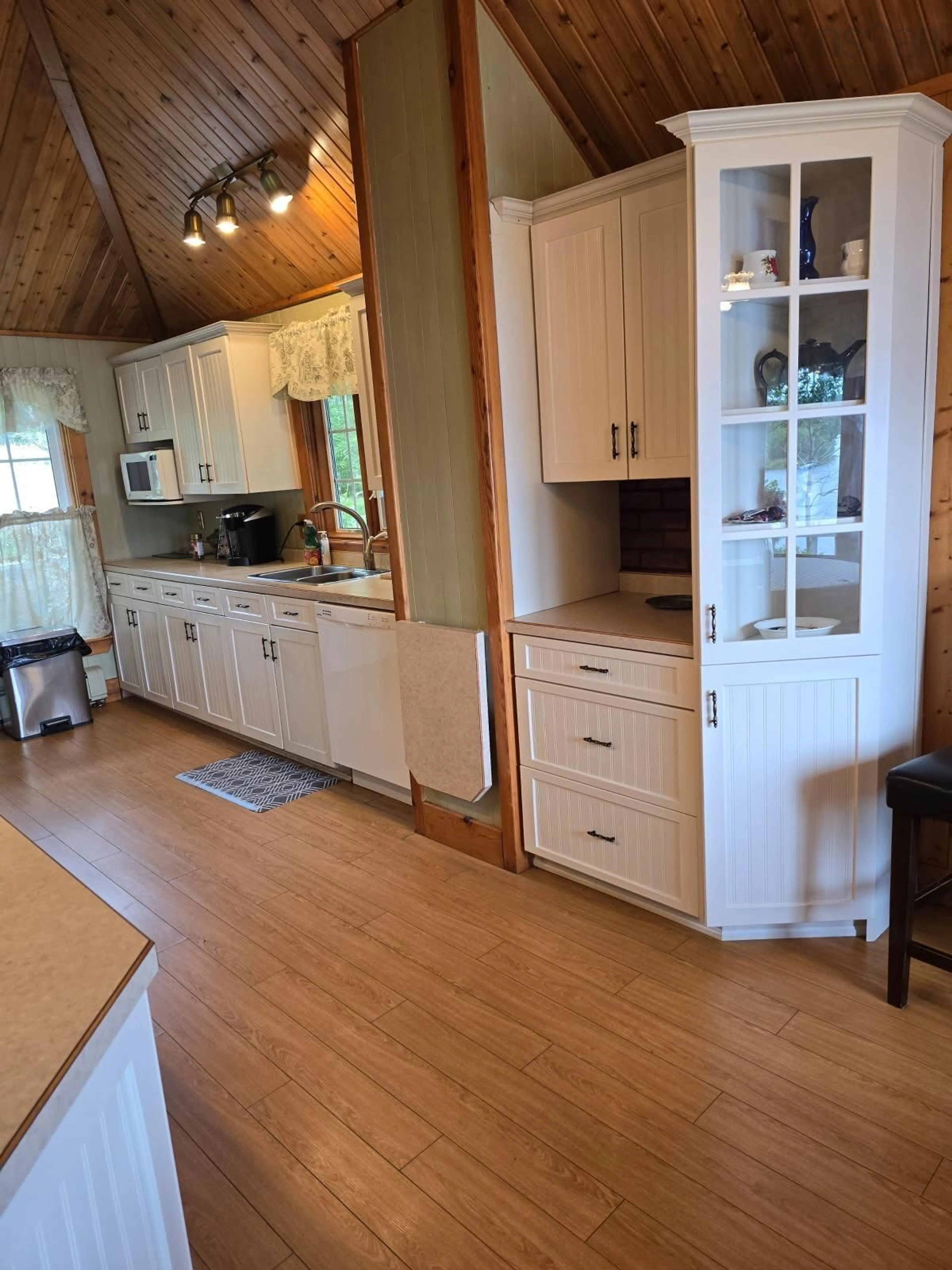 Open concept kitchen, wood/laminate floor for 253 Perry Rd, Carleton Nova Scotia B5A 5R2