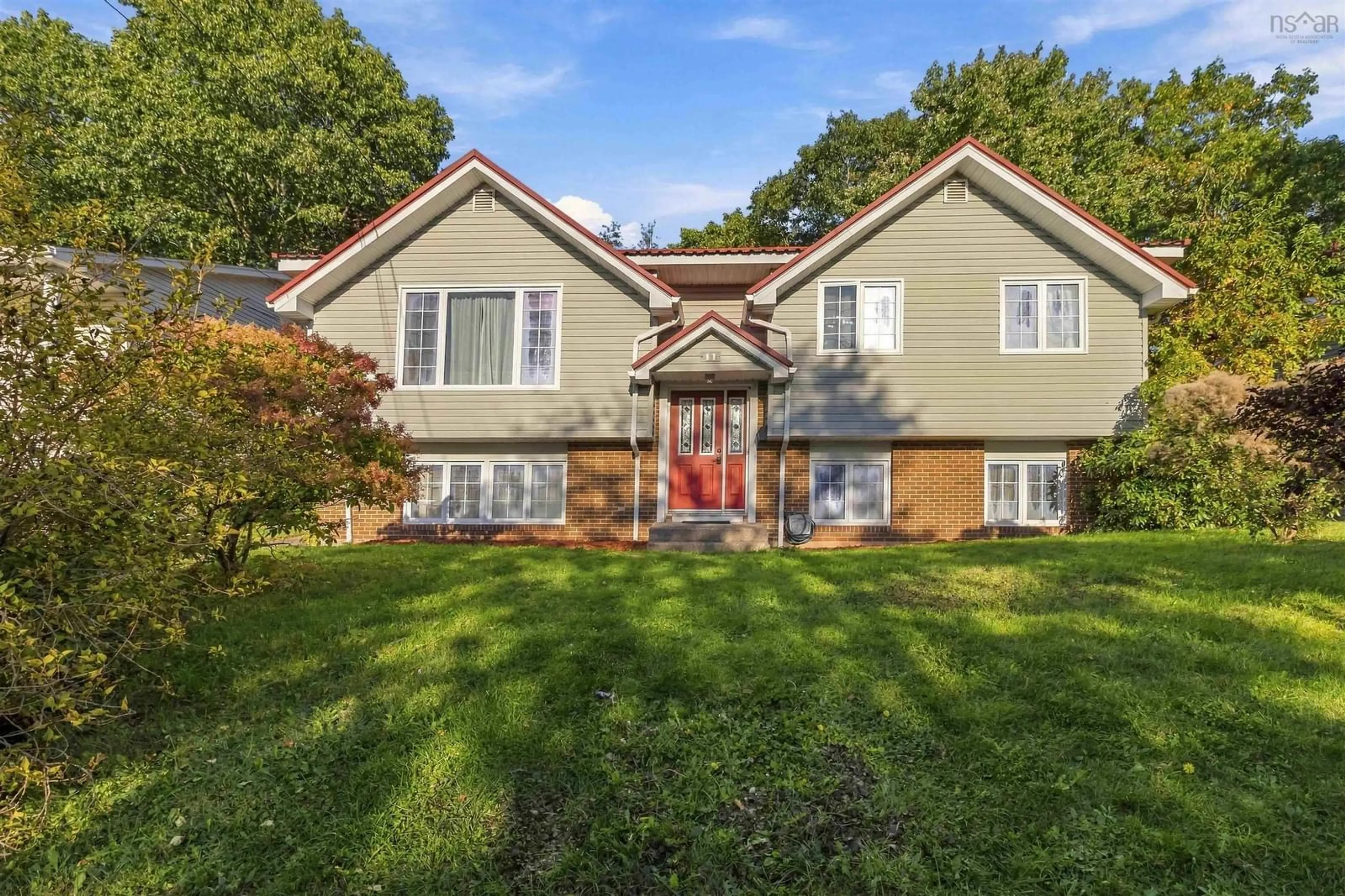 Home with vinyl exterior material, street for 11 Riverview Cres, Bedford Nova Scotia B4A 2X5