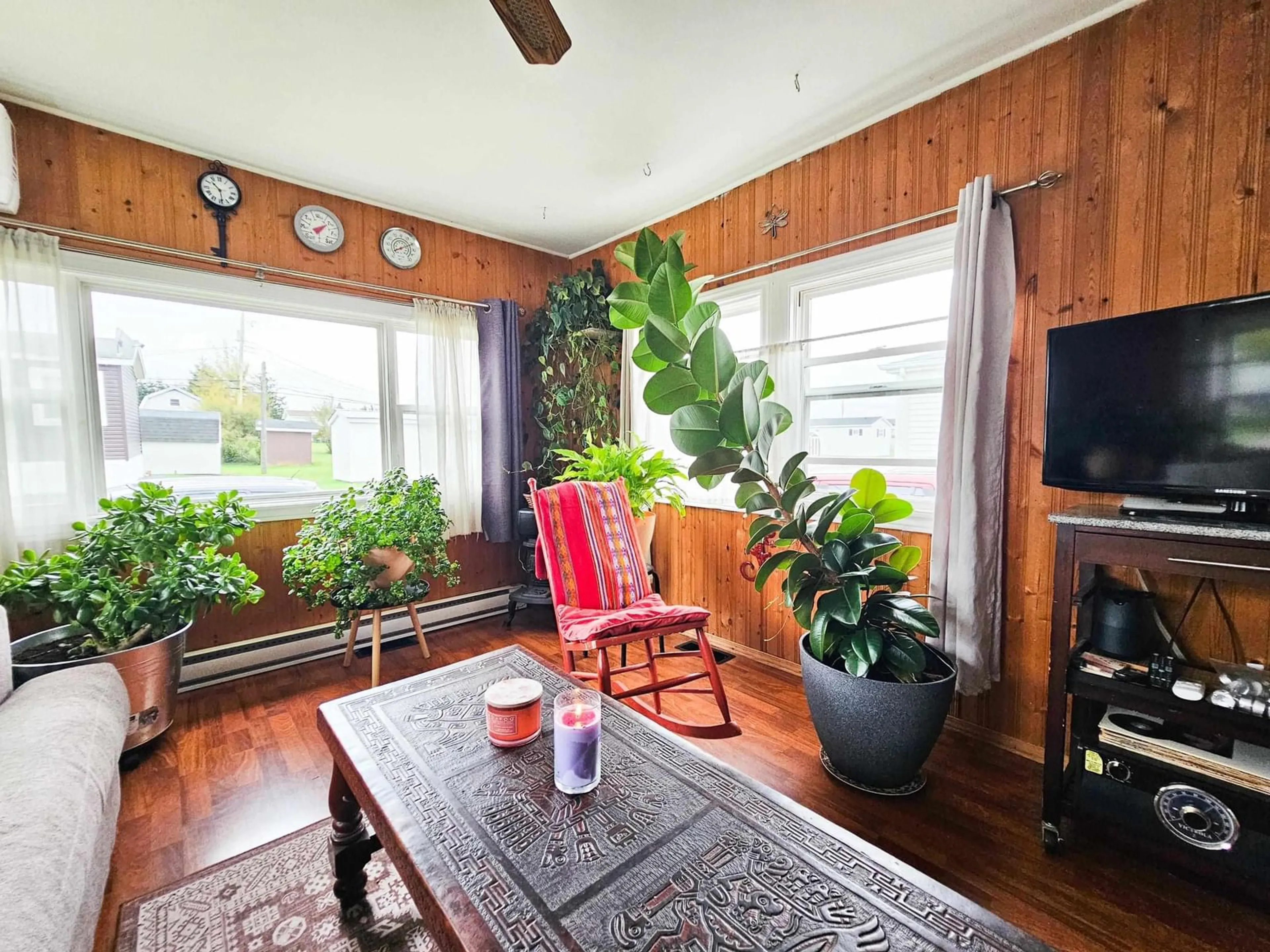 Living room with furniture, wood/laminate floor for 5 Bomber Dr, Bible Hill Nova Scotia B2N 2W5