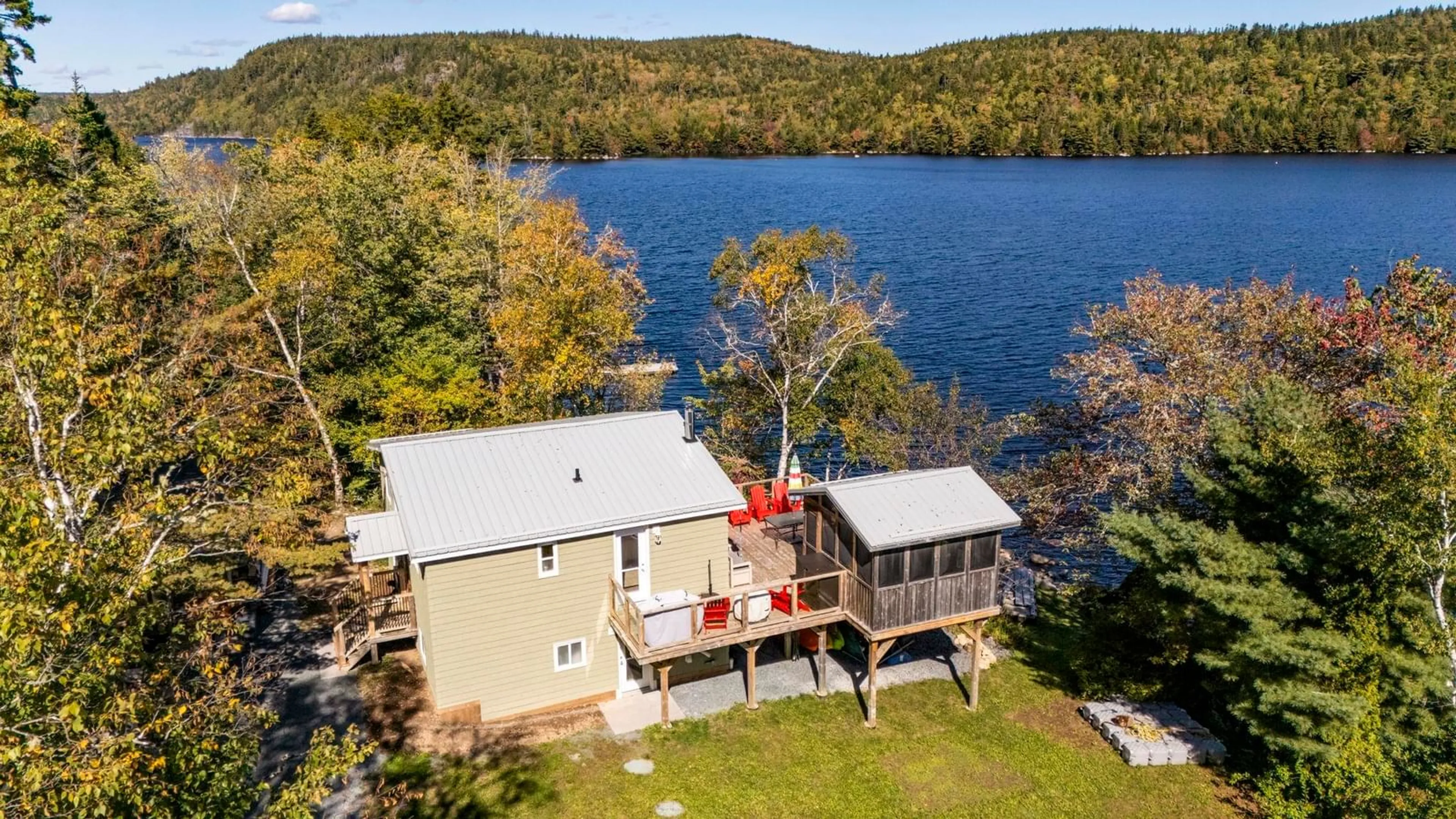 A pic from outside/outdoor area/front of a property/back of a property/a pic from drone, water/lake/river/ocean view for 65 Nadine Dr, Porters Lake Nova Scotia B3E 1G8