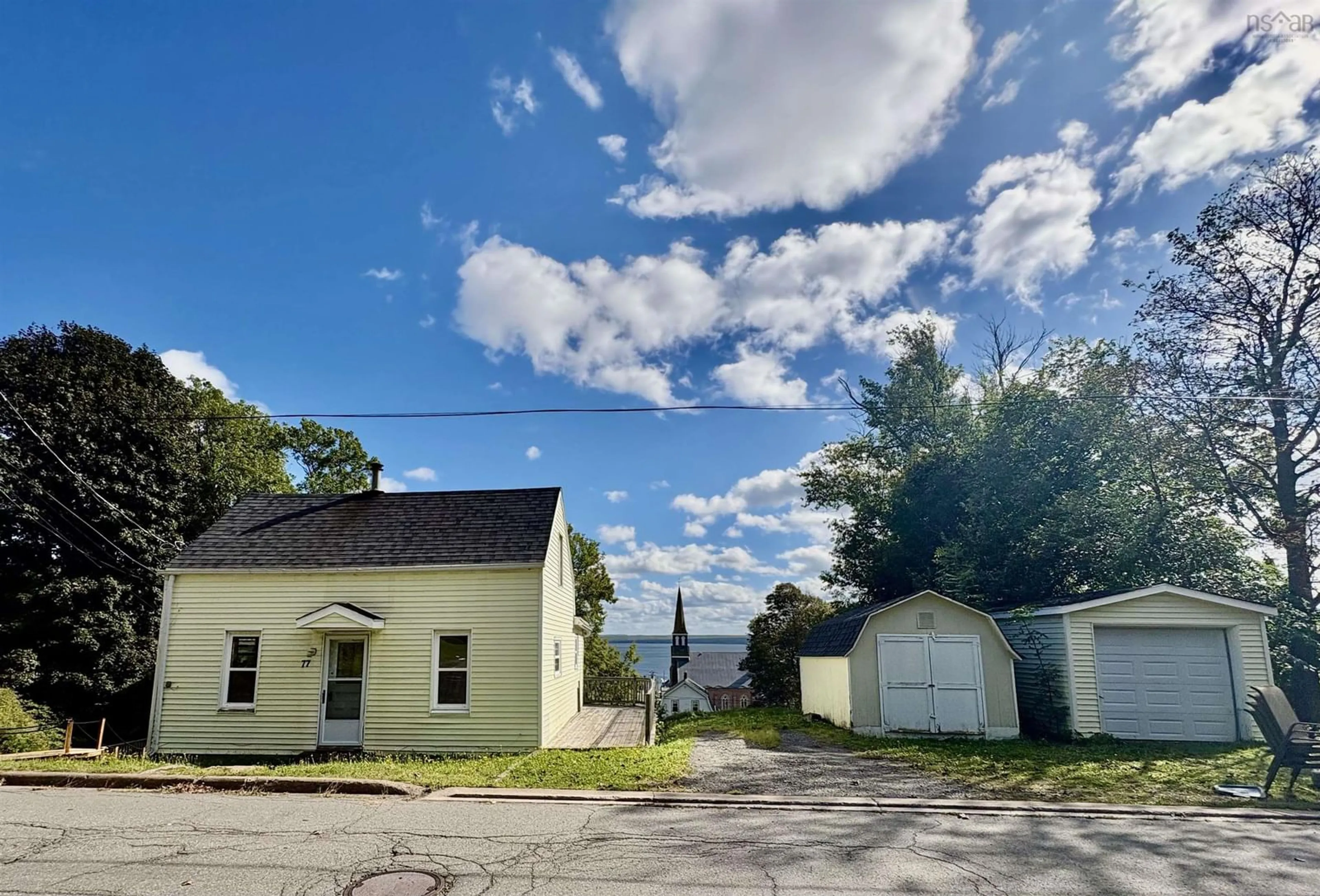 A pic from outside/outdoor area/front of a property/back of a property/a pic from drone, street for 77 High St, Pictou Nova Scotia B0K 1H0