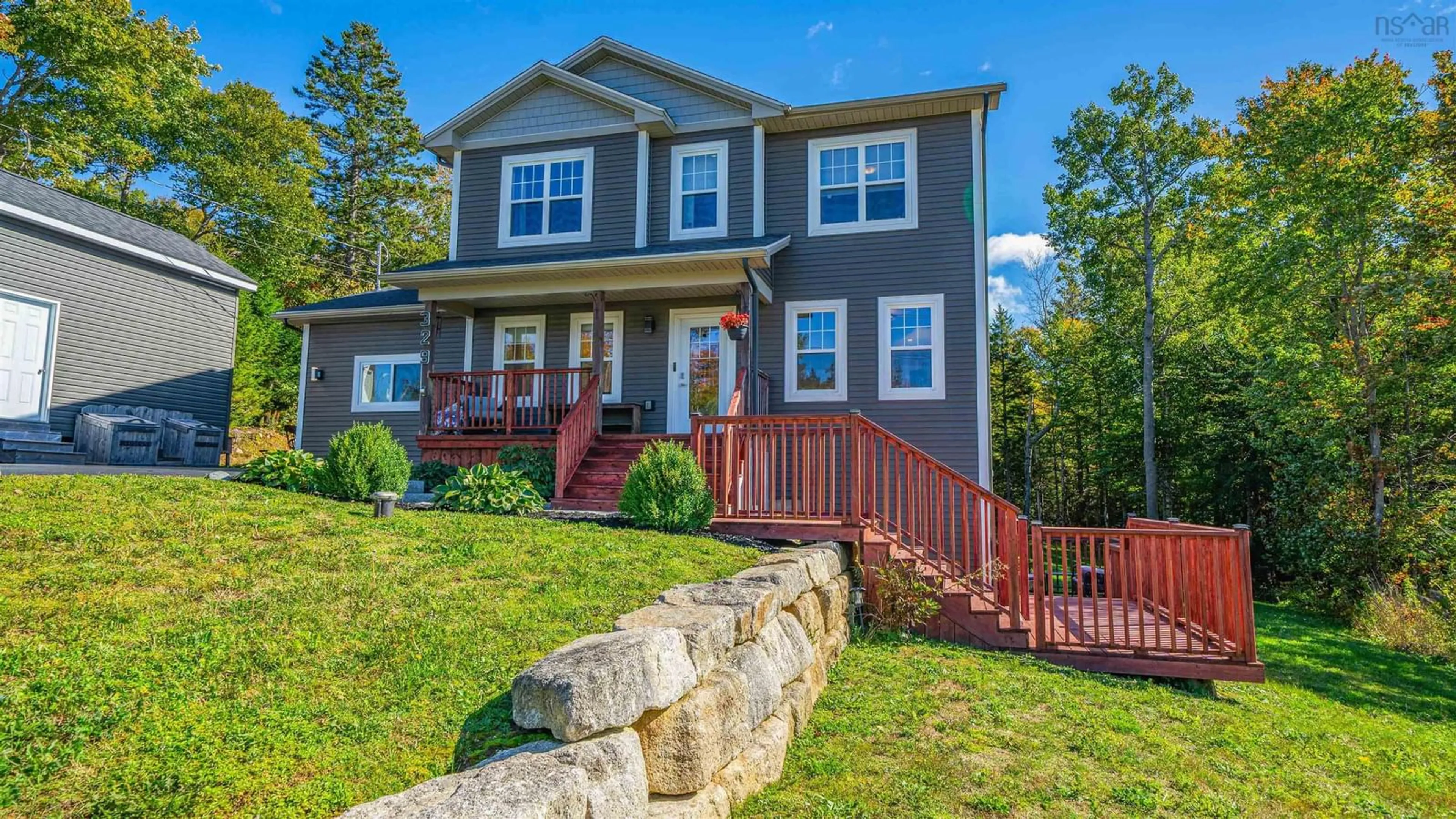 Home with vinyl exterior material, street for 329 Savoy Ave, Lucasville Nova Scotia B4B 0V6