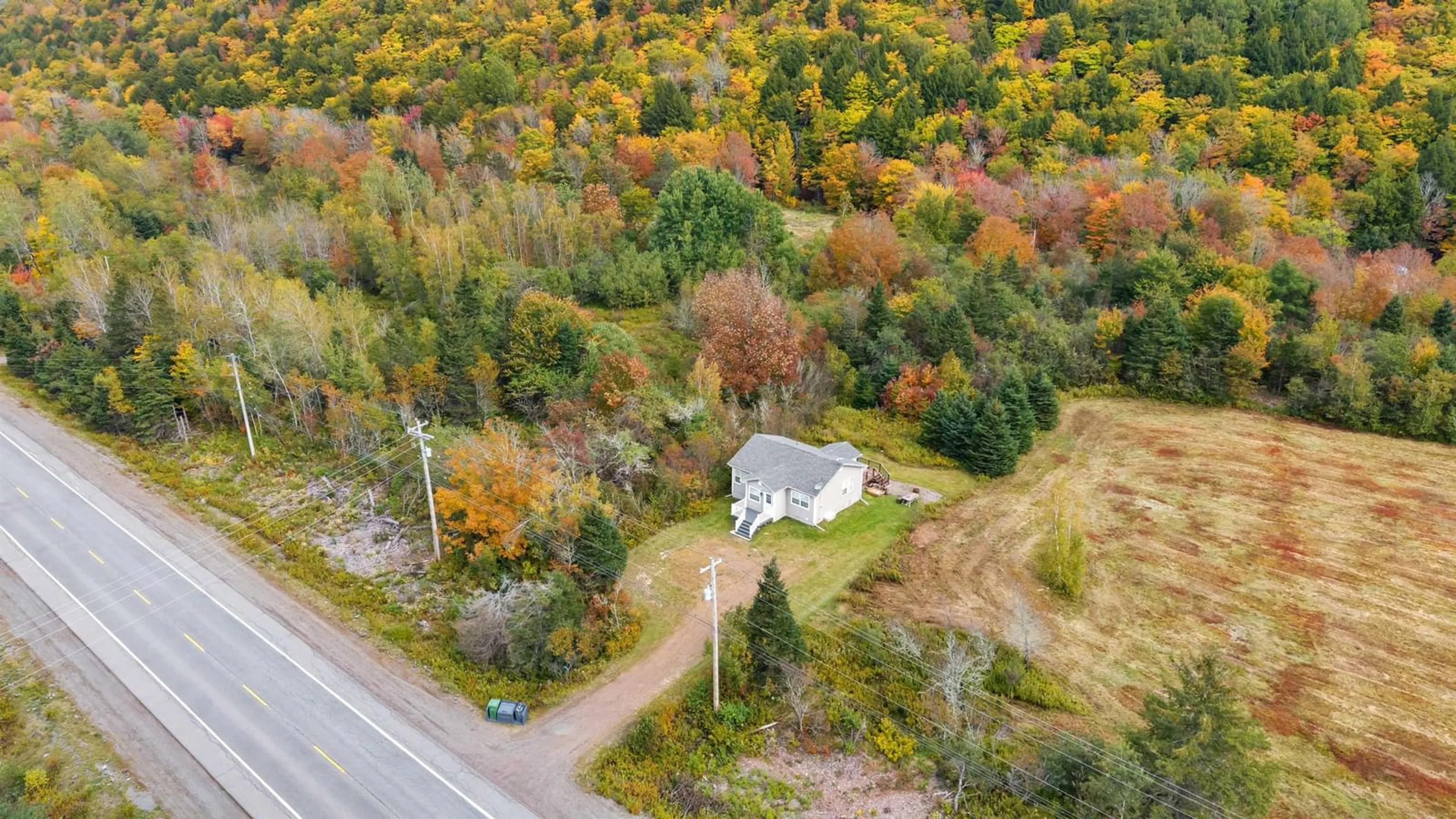 A pic from outside/outdoor area/front of a property/back of a property/a pic from drone, forest/trees view for 14975 Highway 4, Wentworth Nova Scotia B0M 1Z0