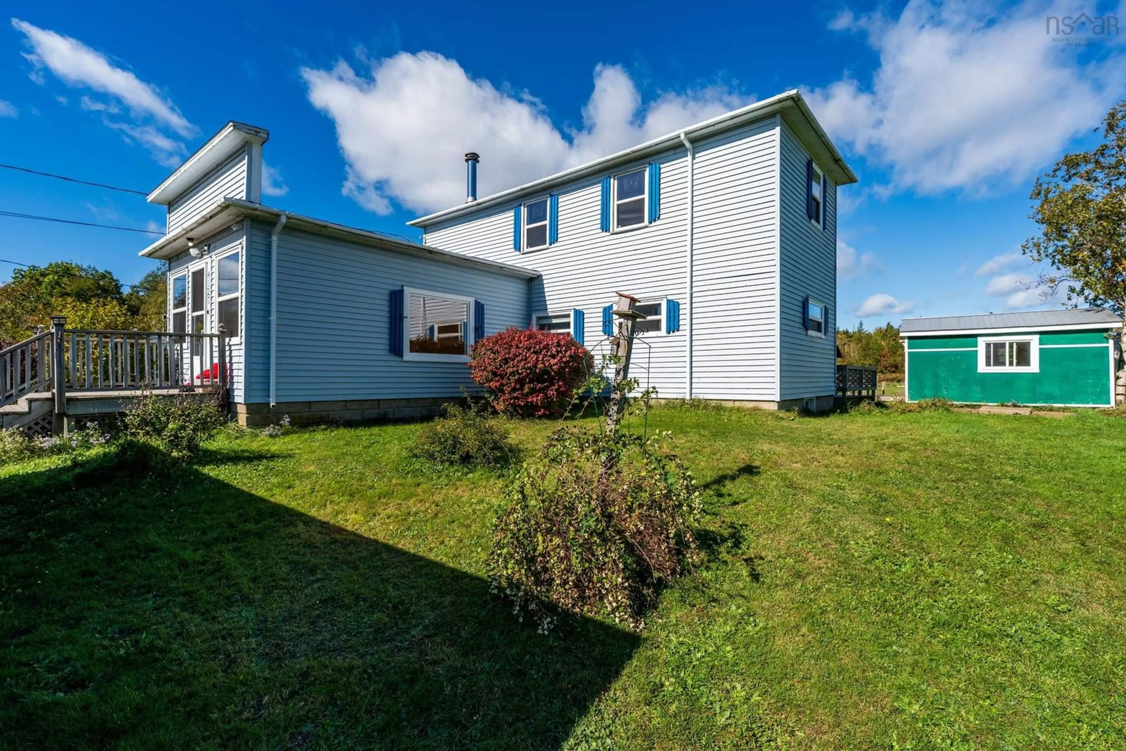 A pic from outside/outdoor area/front of a property/back of a property/a pic from drone, water/lake/river/ocean view for 4127 Highway 1, St. Bernard Nova Scotia B0W 3T0