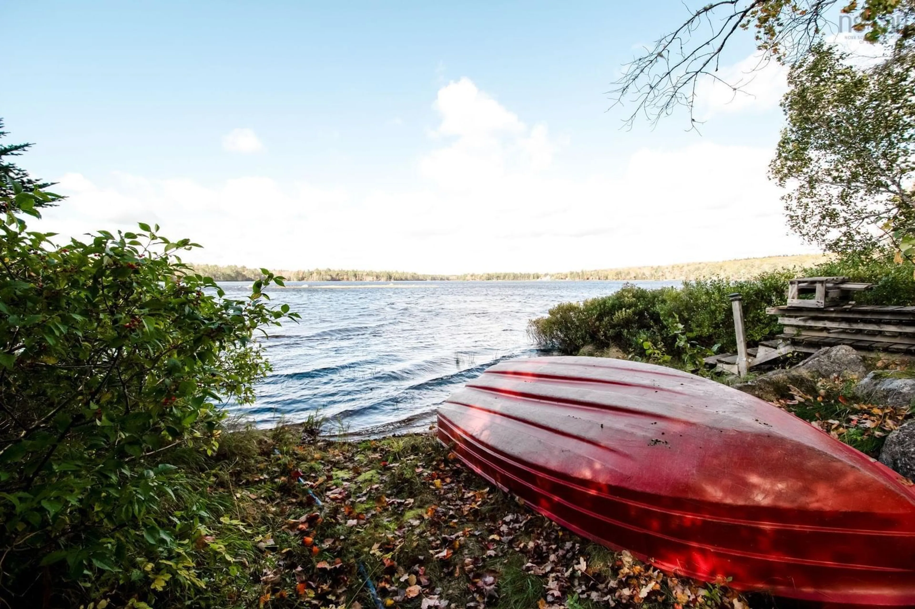 Patio, water/lake/river/ocean view for 31 Lake Paul Rd, Lake Paul Nova Scotia B0P 1C0