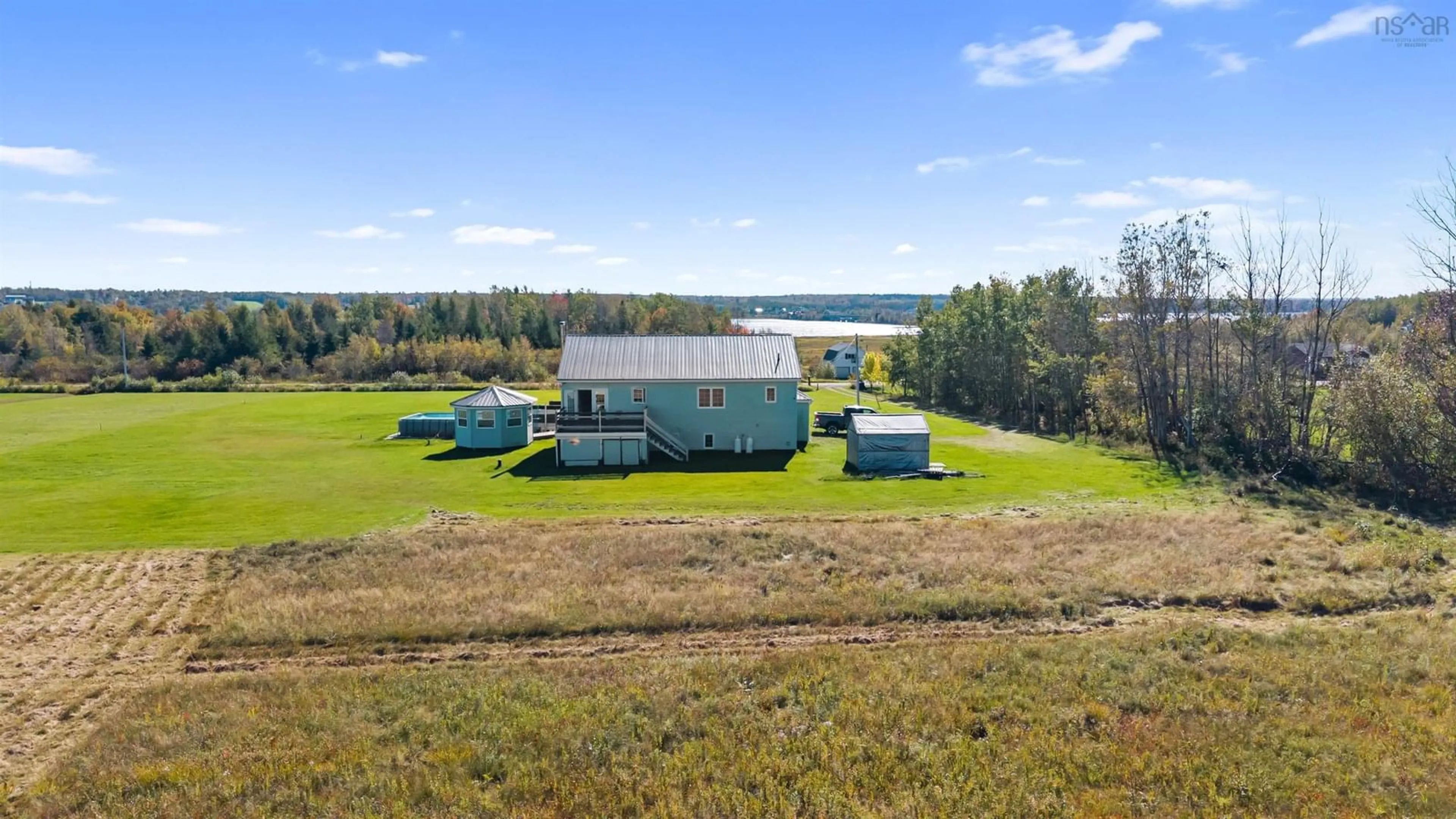 A pic from outside/outdoor area/front of a property/back of a property/a pic from drone, water/lake/river/ocean view for 2361 North Wallace Road, North Wallace Nova Scotia B0K 1Y0