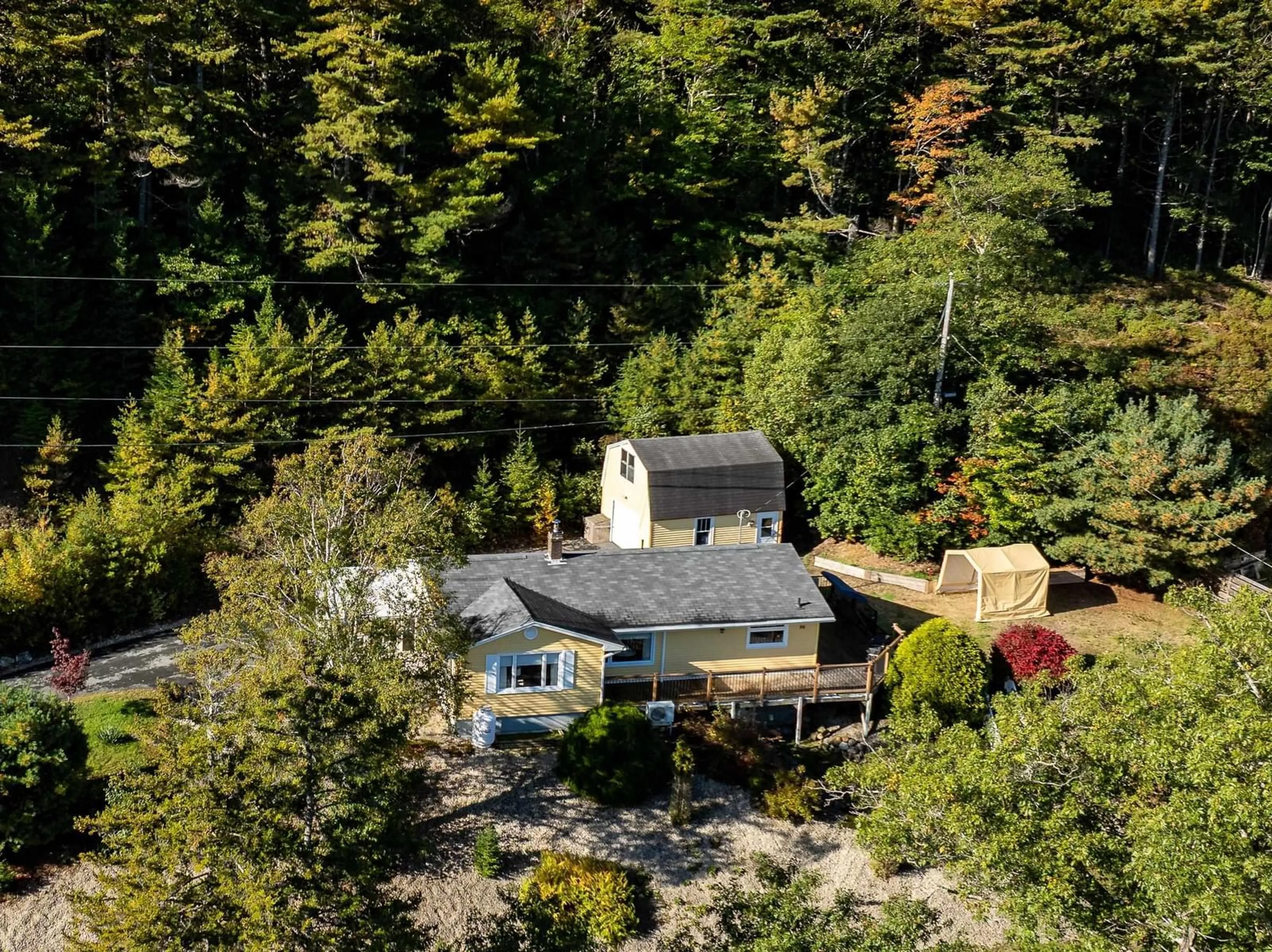 A pic from outside/outdoor area/front of a property/back of a property/a pic from drone, unknown for 96 Silver Point Rd, Martins River Nova Scotia B0J 2E0